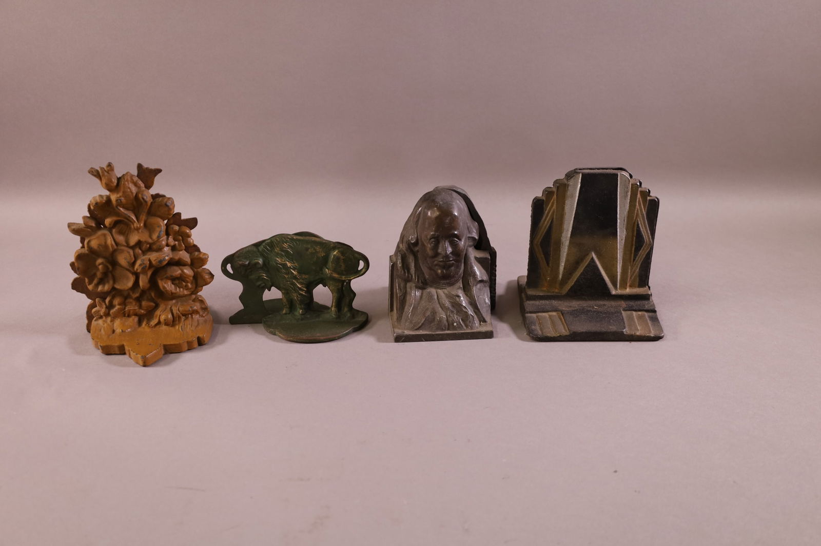 4 PAIRS OF METAL BOOKENDS (1 of 3)