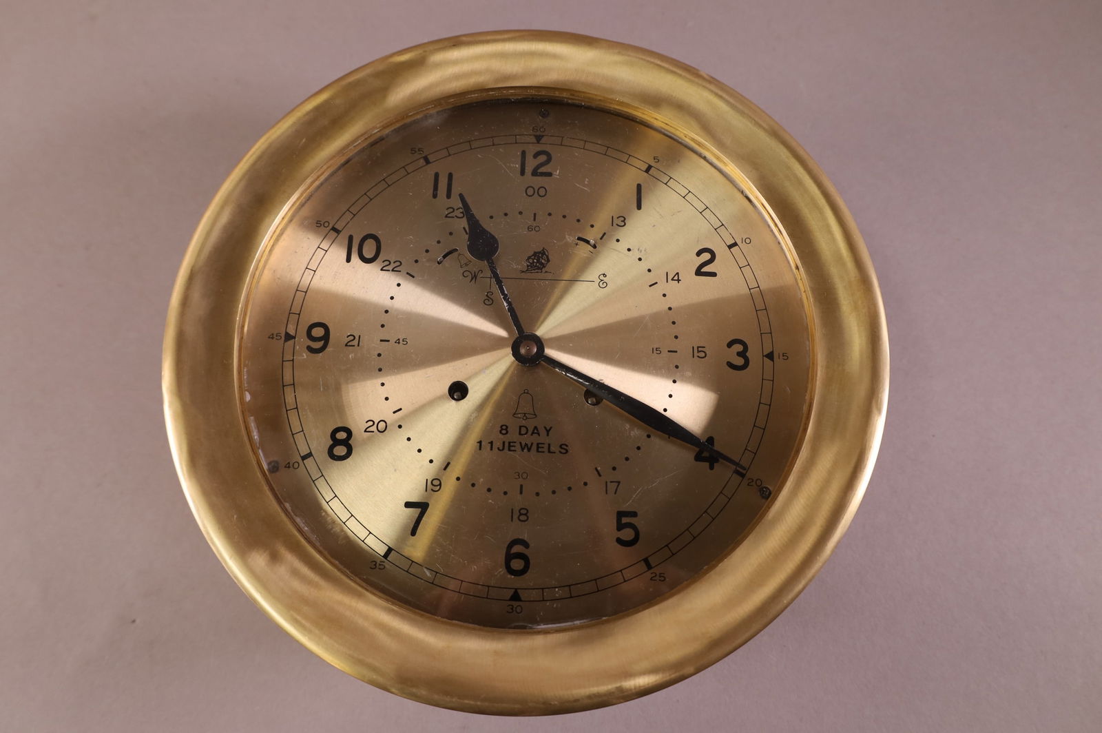 BRASS SHIP'S CLOCK (1 of 3)