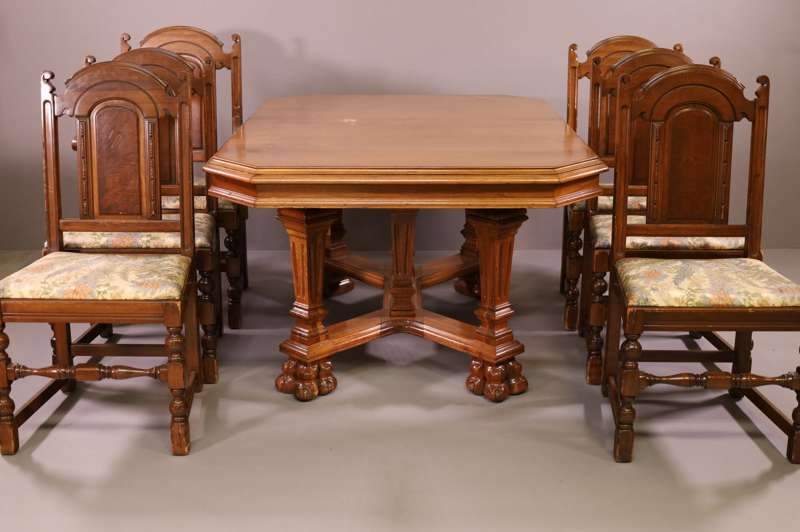 1930'S DINING TABLE & 6 CHAIRS (1 of 4)
