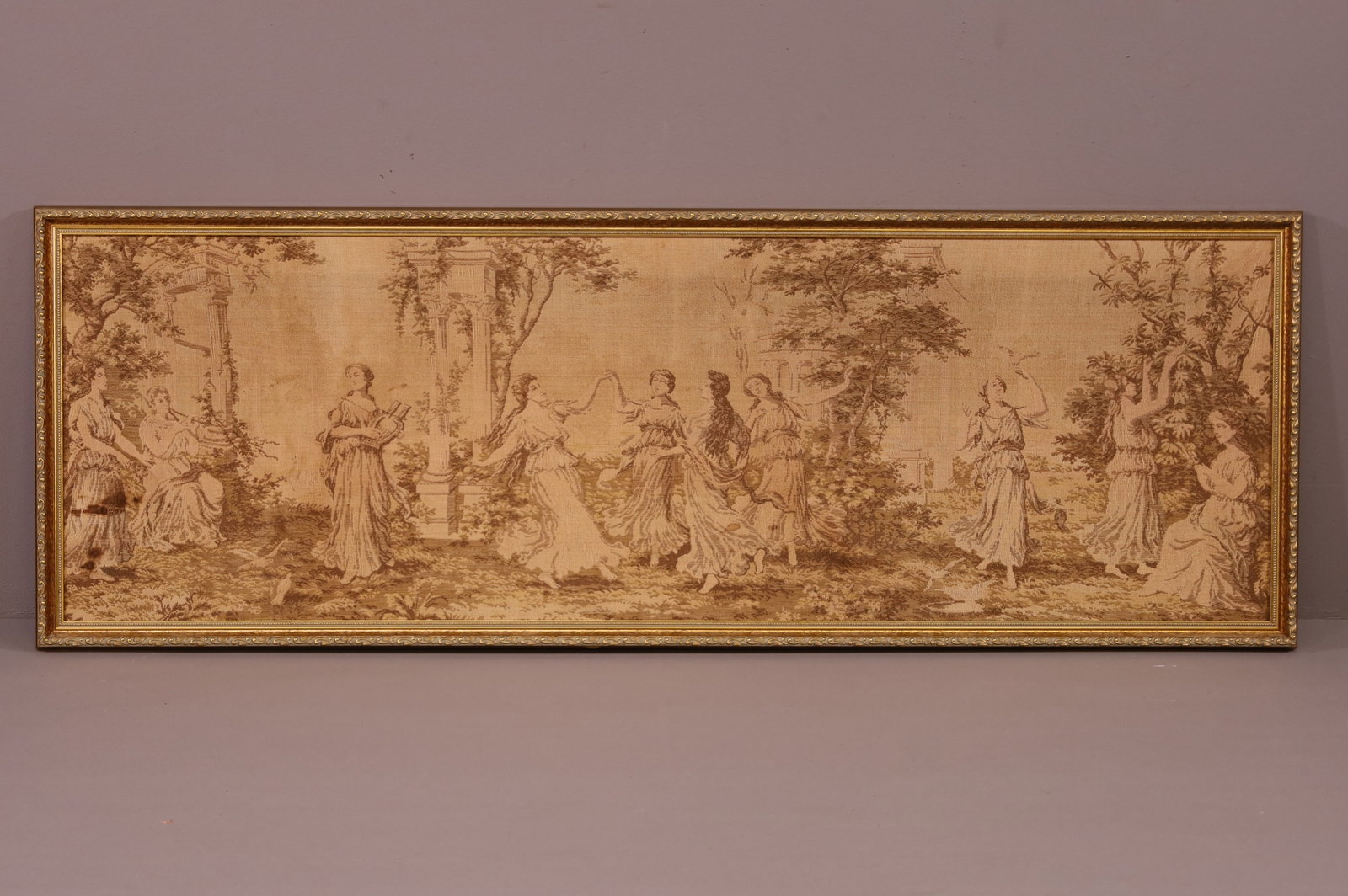 LARGE FRAMED FRENCH STYLE TAPESTRY (1 of 4)