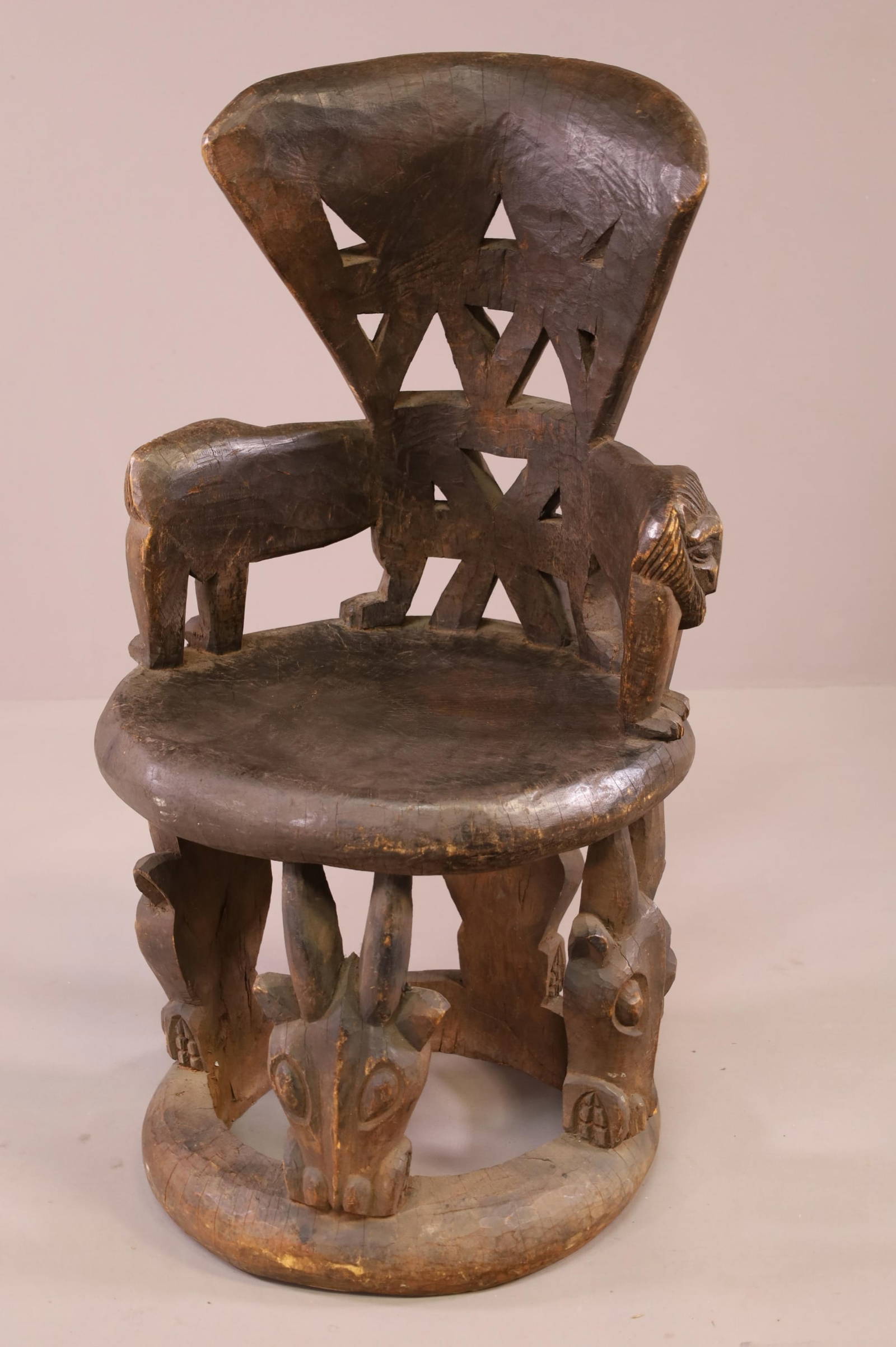 Carved African Throne Chair Auction