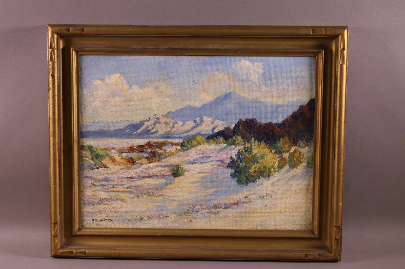 HERMAN E. LAUTER DESERT SCENE O/B PAINTING (1 of 3)