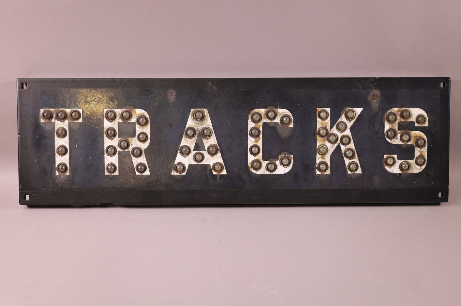 ANTIQUE RAILROAD "TRACKS" SIGN (1 of 2)