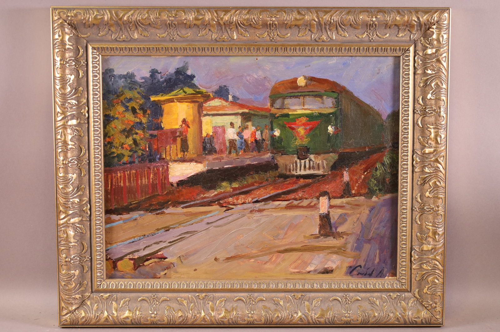 RUSSIAN TRAIN SCENE PAINTING (1 of 3)