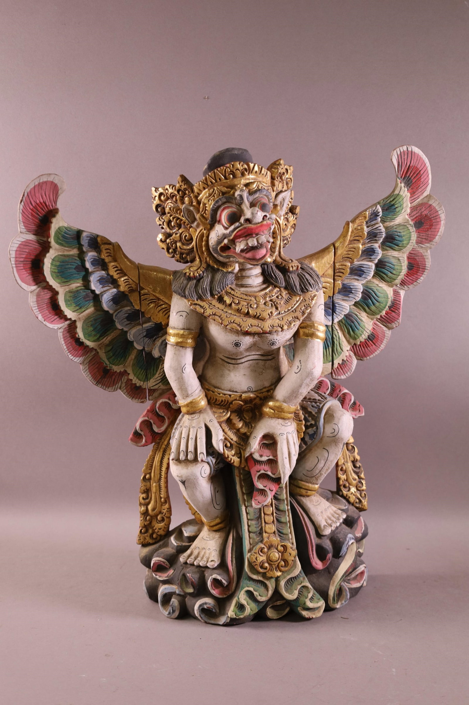 HAND PAINTED WOODEN THAI FIGURE (1 of 2)