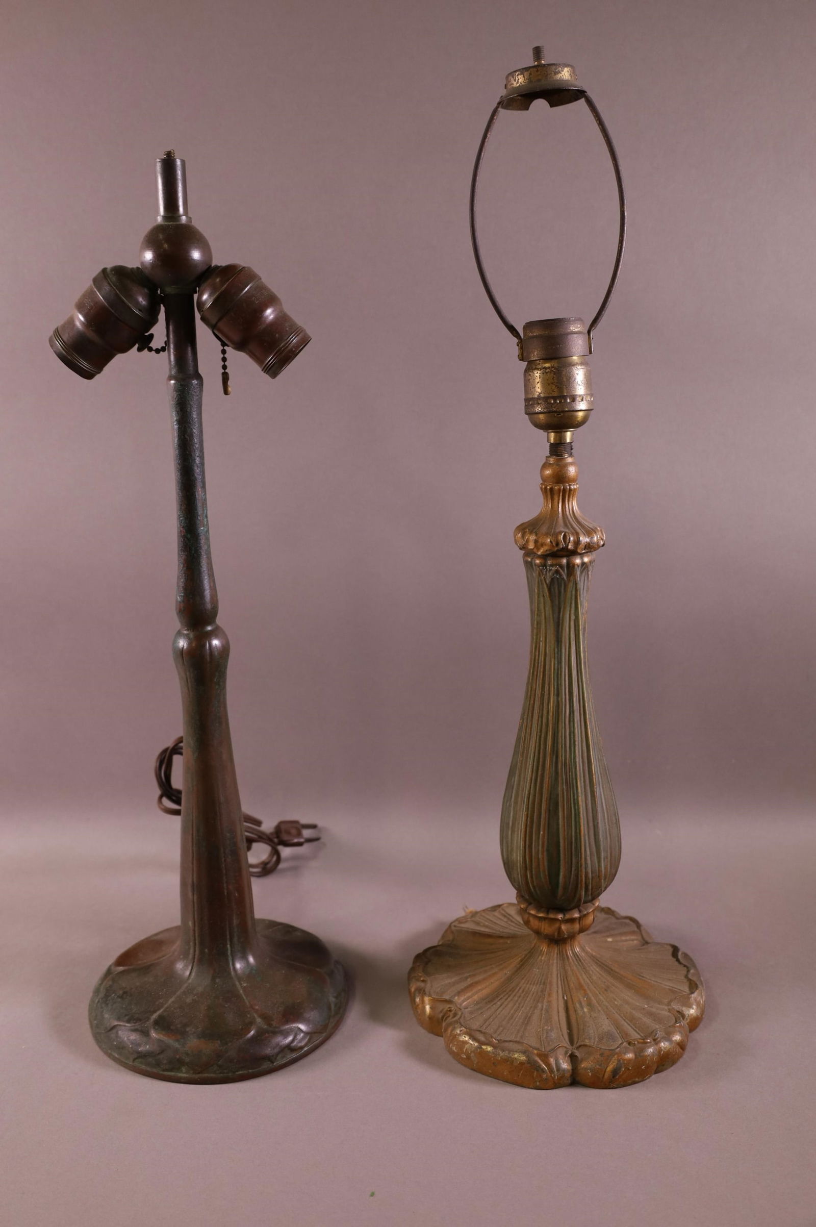 2 Antique Lamp Bases Auction