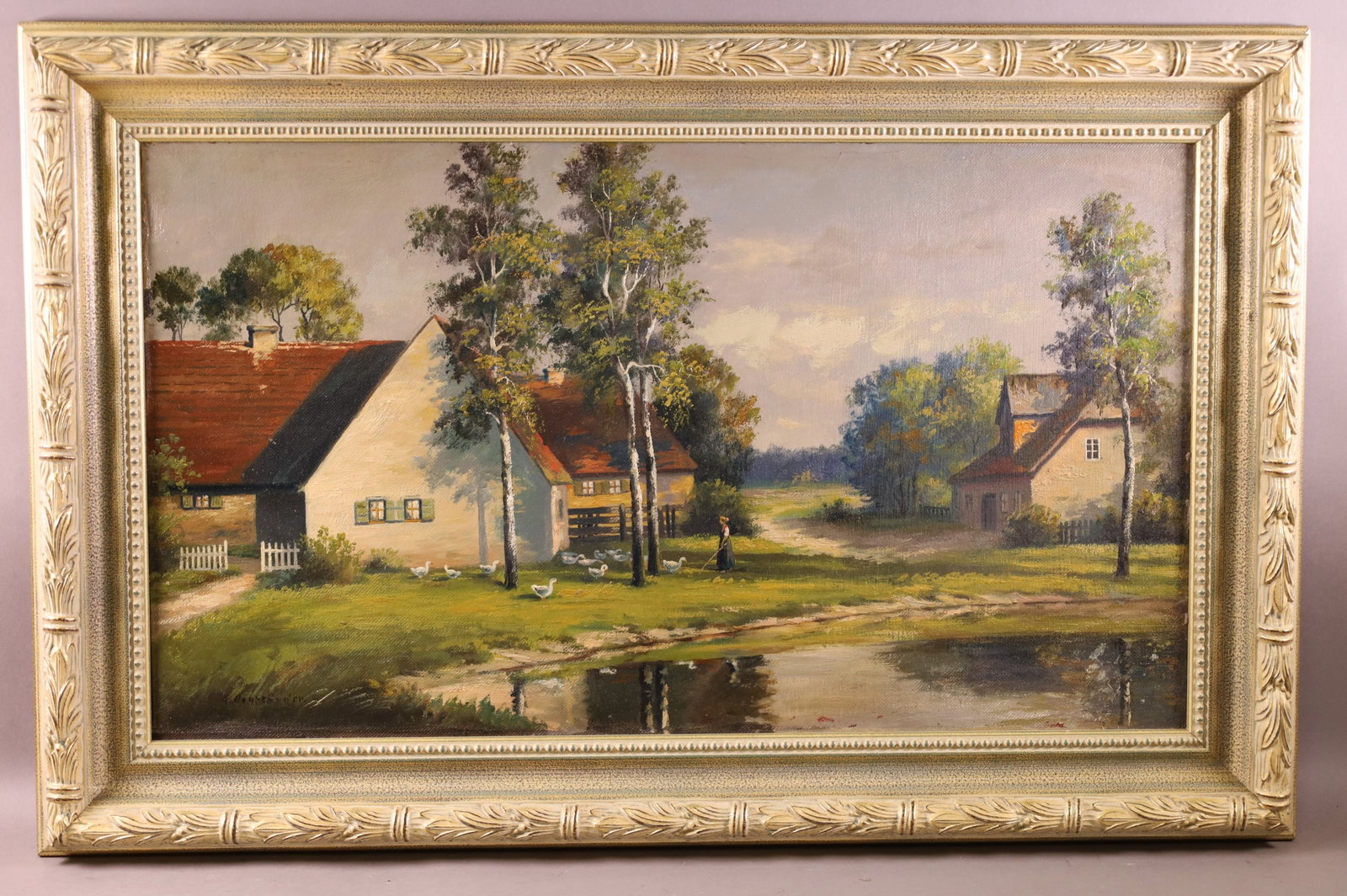 EUROPEAN FARM OIL PAINTING (1 of 3)