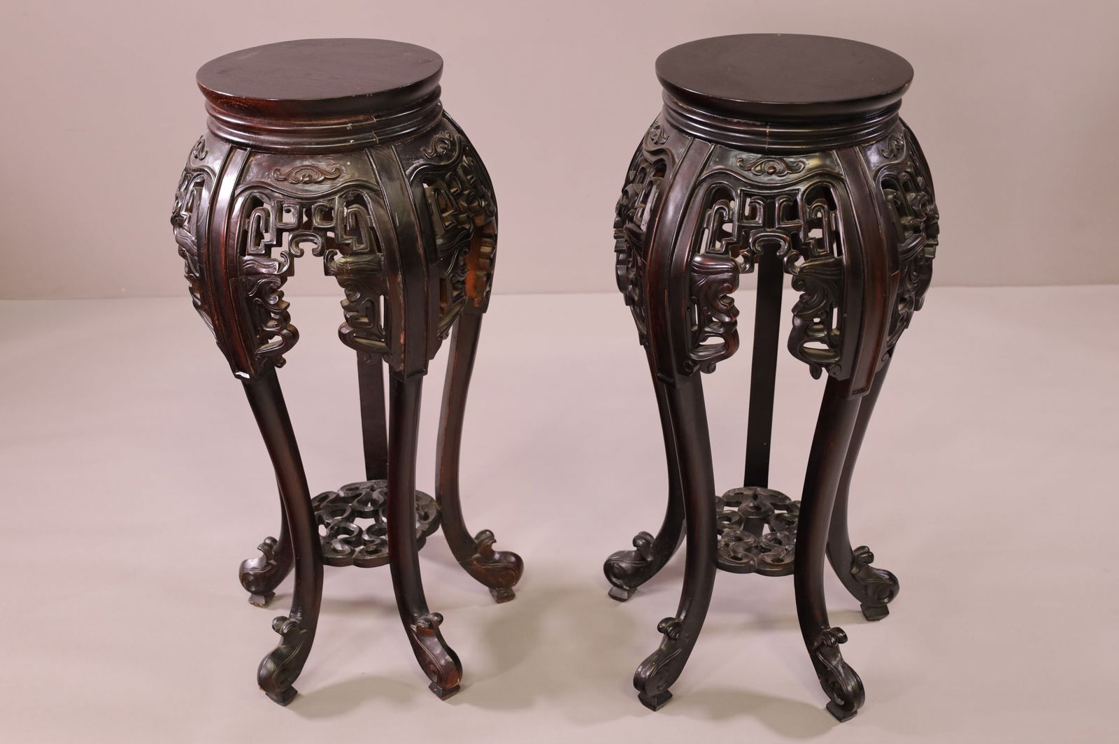 PAIR OF CARVED CHINESE STANDS (1 of 3)