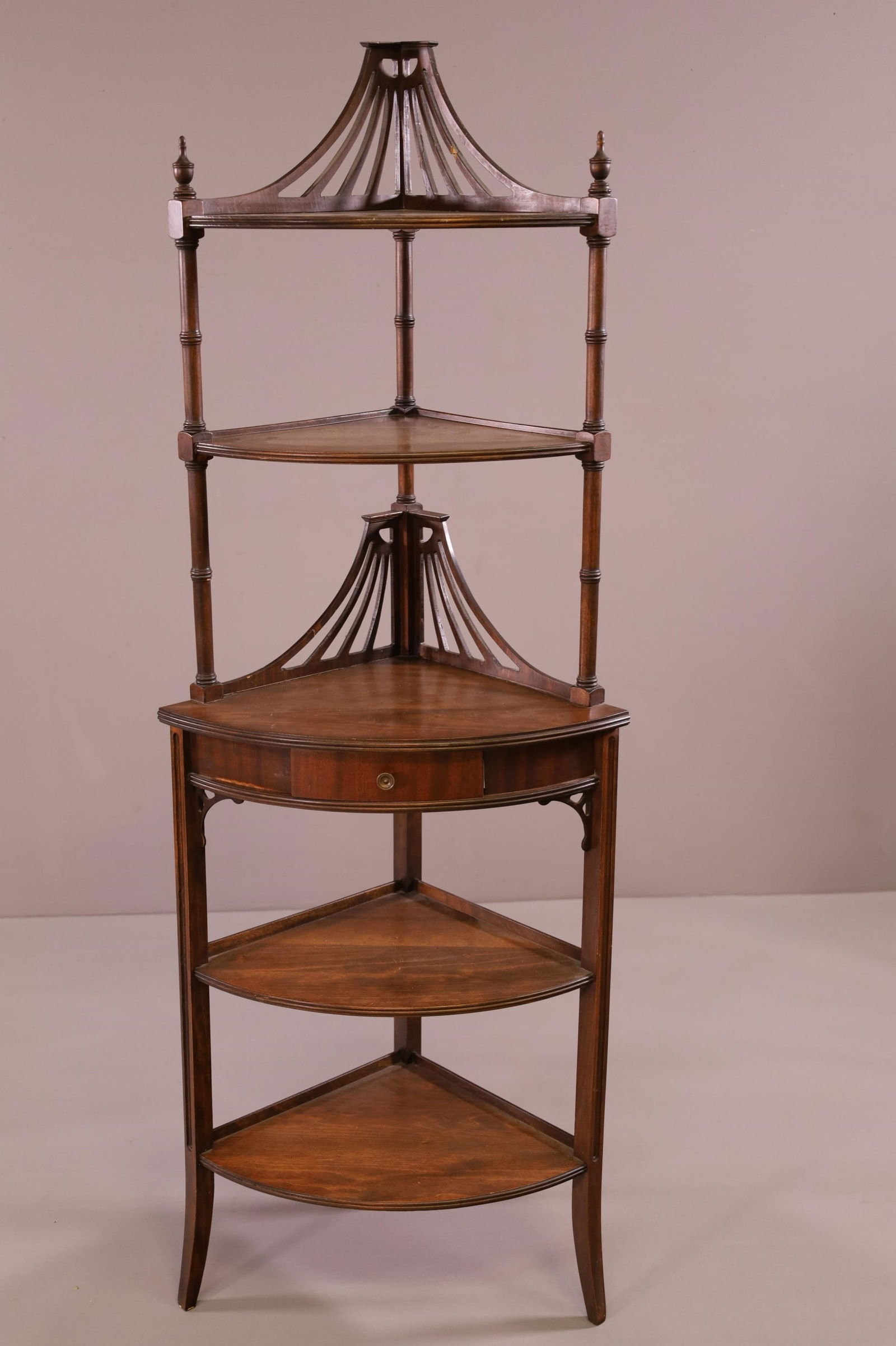 MAHOGANY CORNER WHAT NOT SHELF (1 of 3)