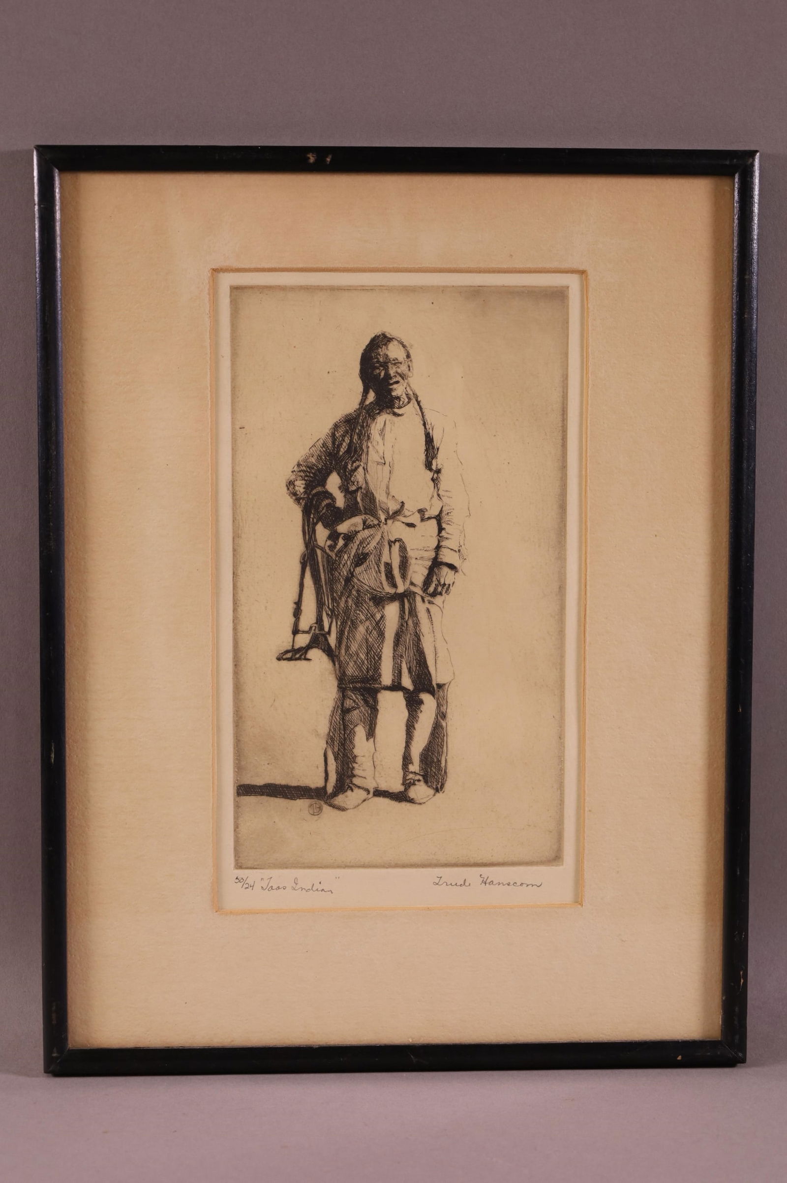 TRUDE HANSCOM "TAOS INDIAN" ETCHING (1 of 5)