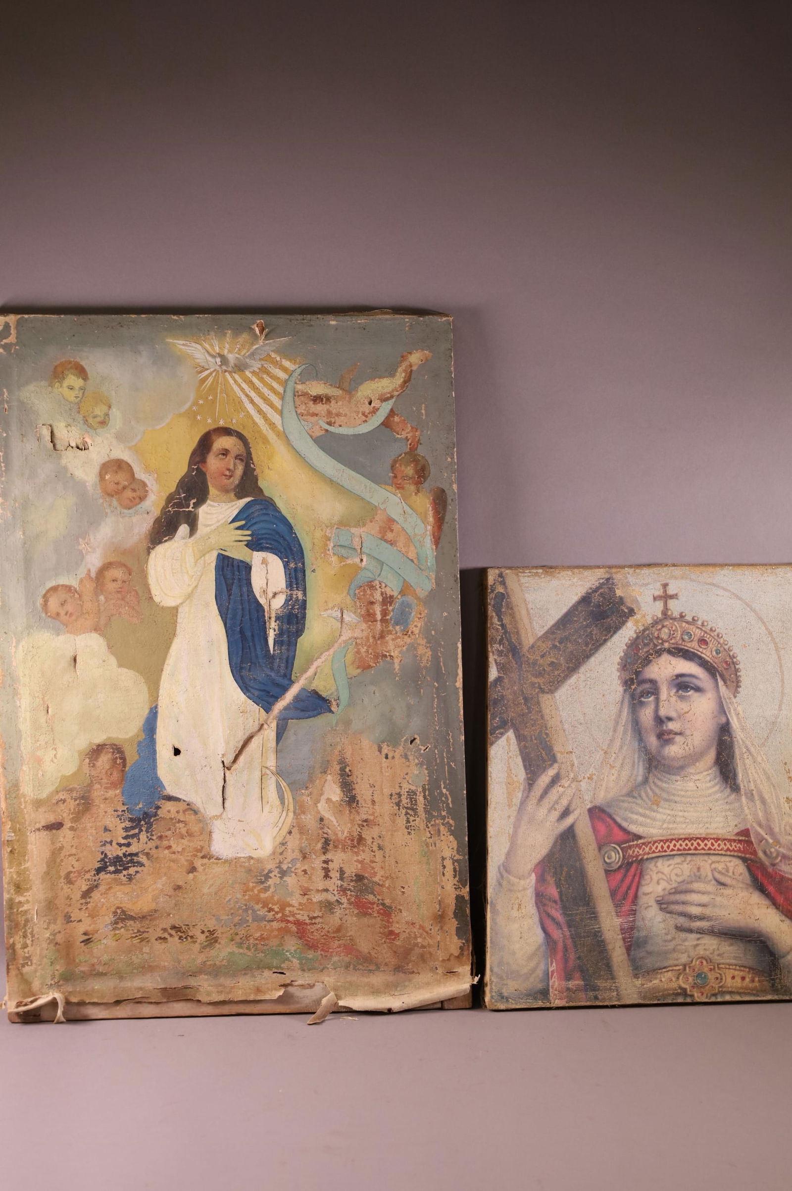 2 ANTIQUE RELIGIOUS PAINTINGS (1 of 4)