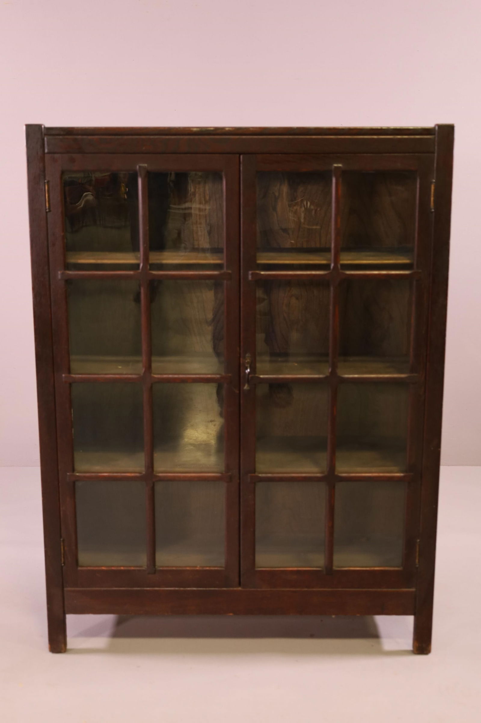 MISSION OAK 2 DOOR BOOKCASE (1 of 4)