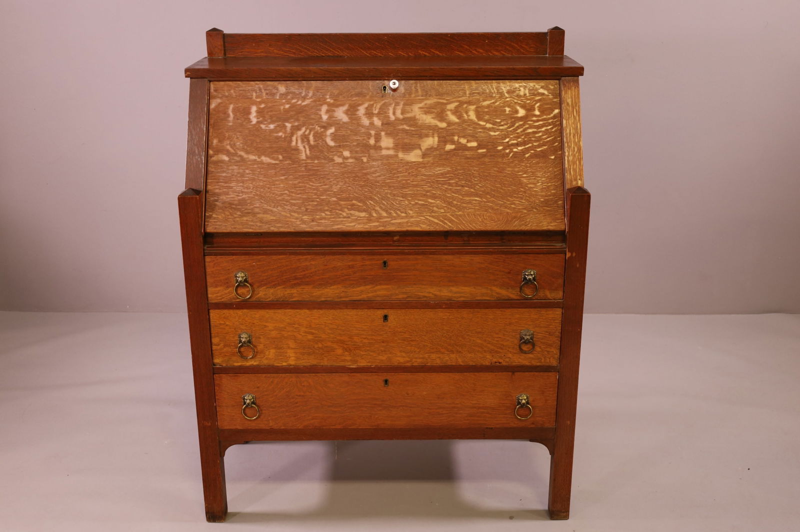 MISSION OAK DROP FRONT DESK (1 of 5)