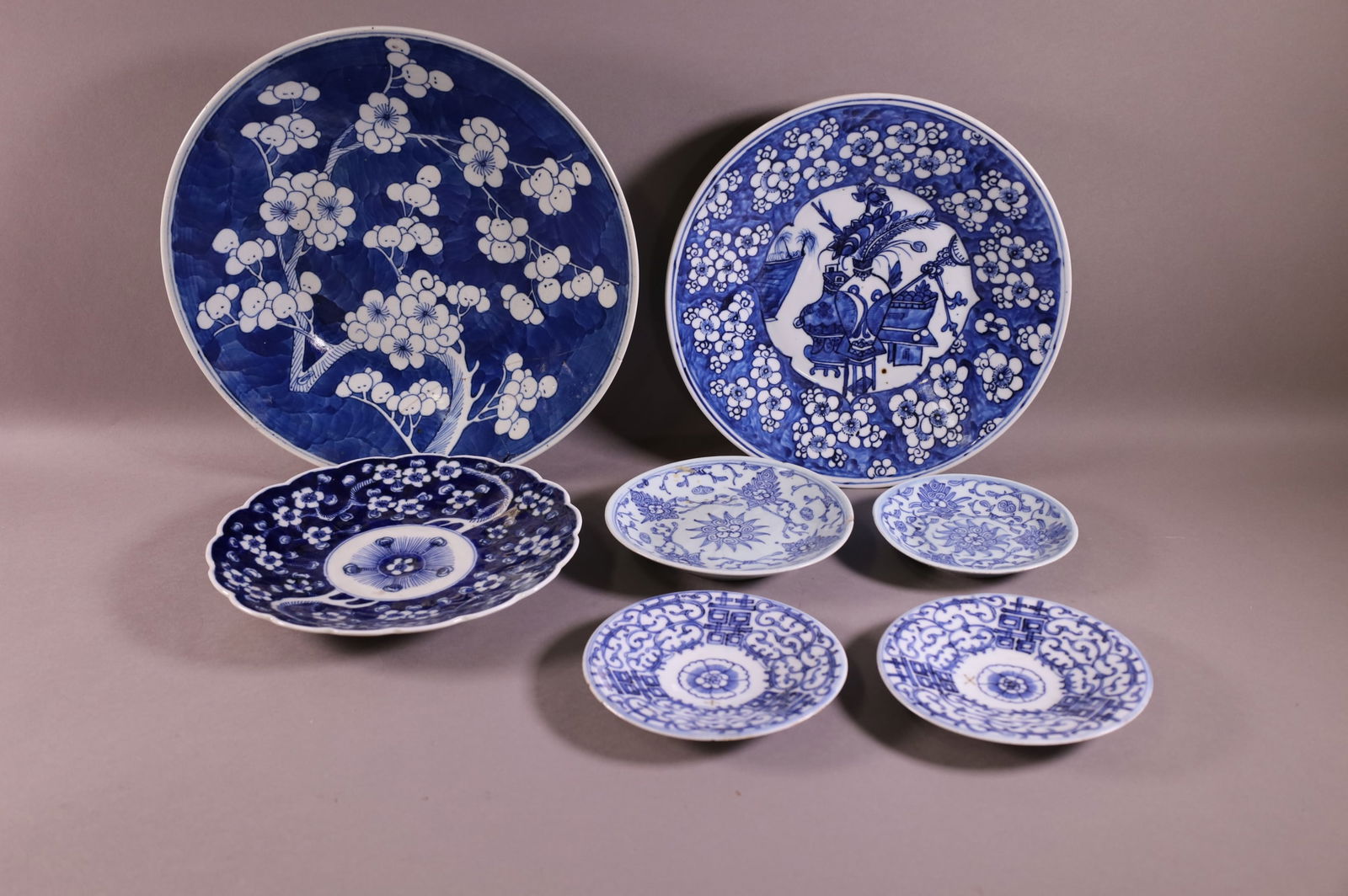 7 CHINESE BLUE AND WHITE PORCELAIN BOWLS & PLATES (1 of 6)