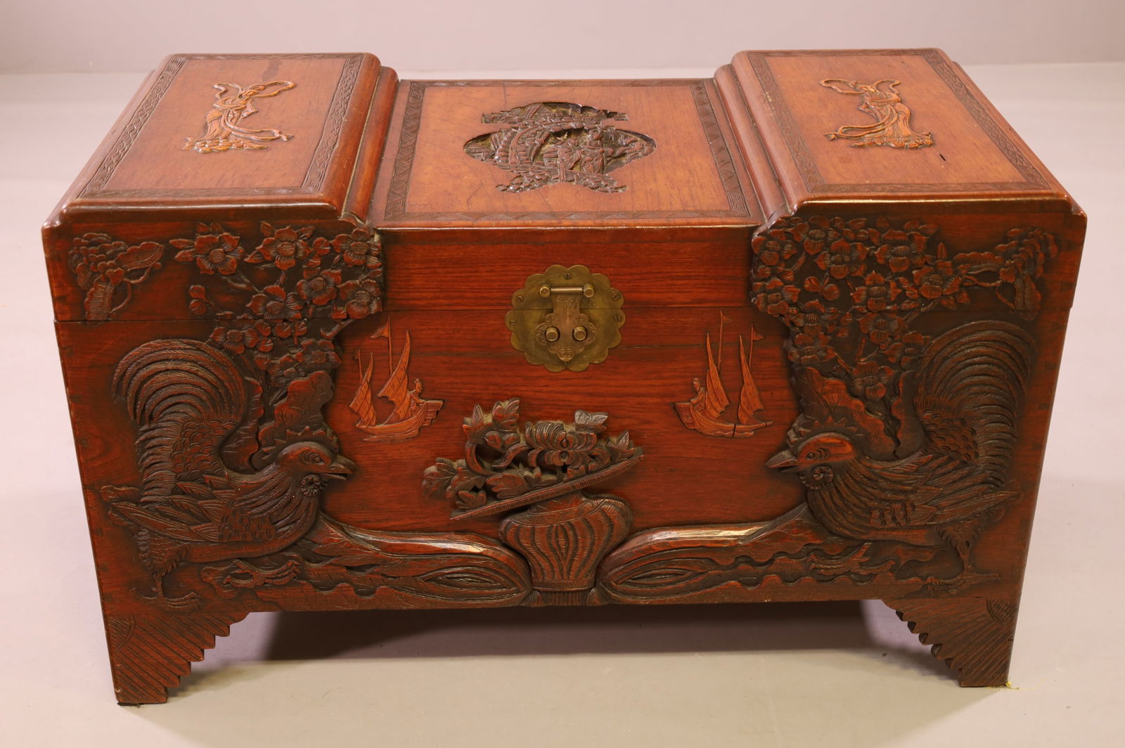 CARVED ASIAN CAMPHOR CHEST (1 of 4)