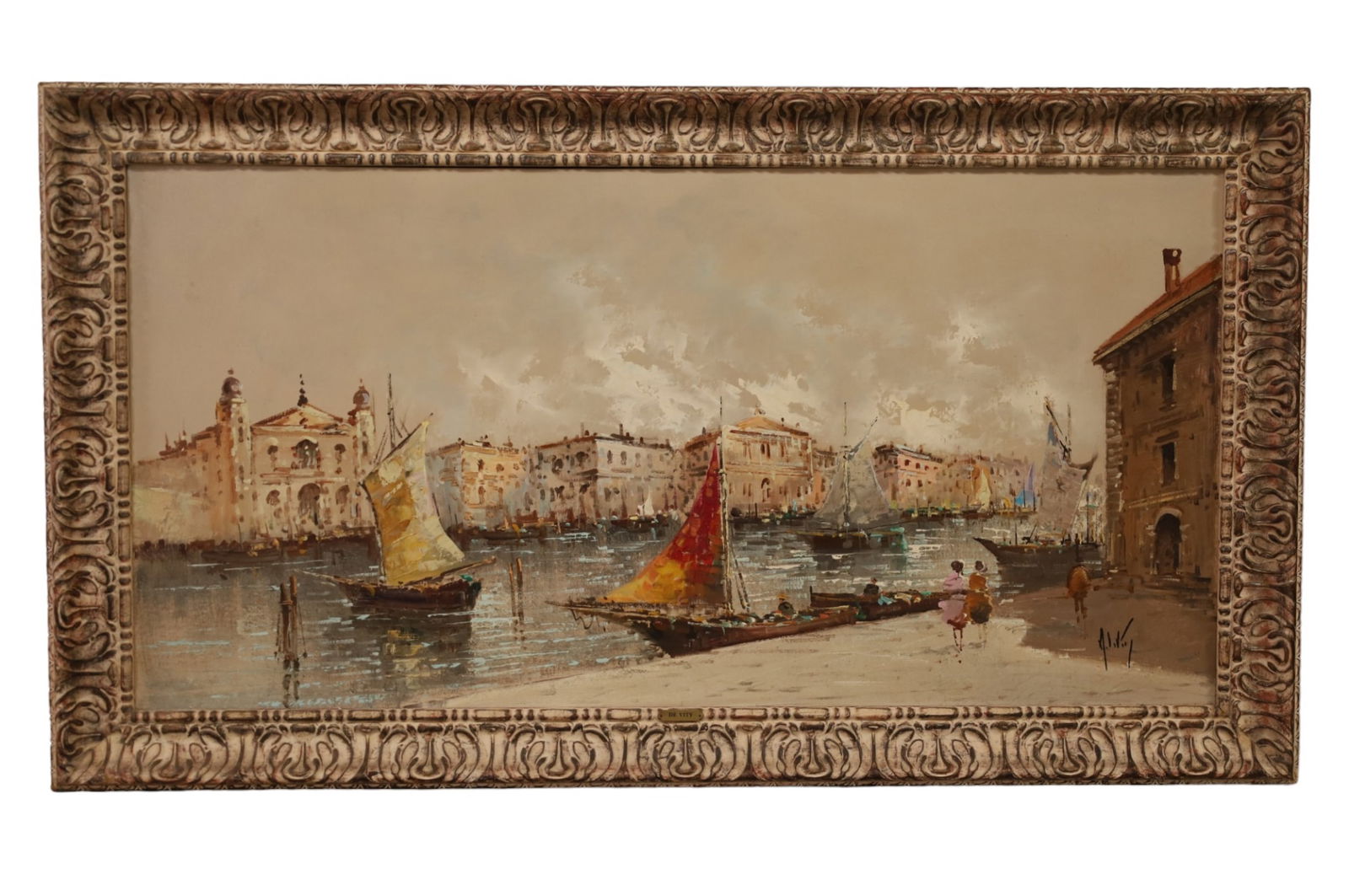 LARGE VENETIAN CANAL SCENE PAINTING (1 of 4)