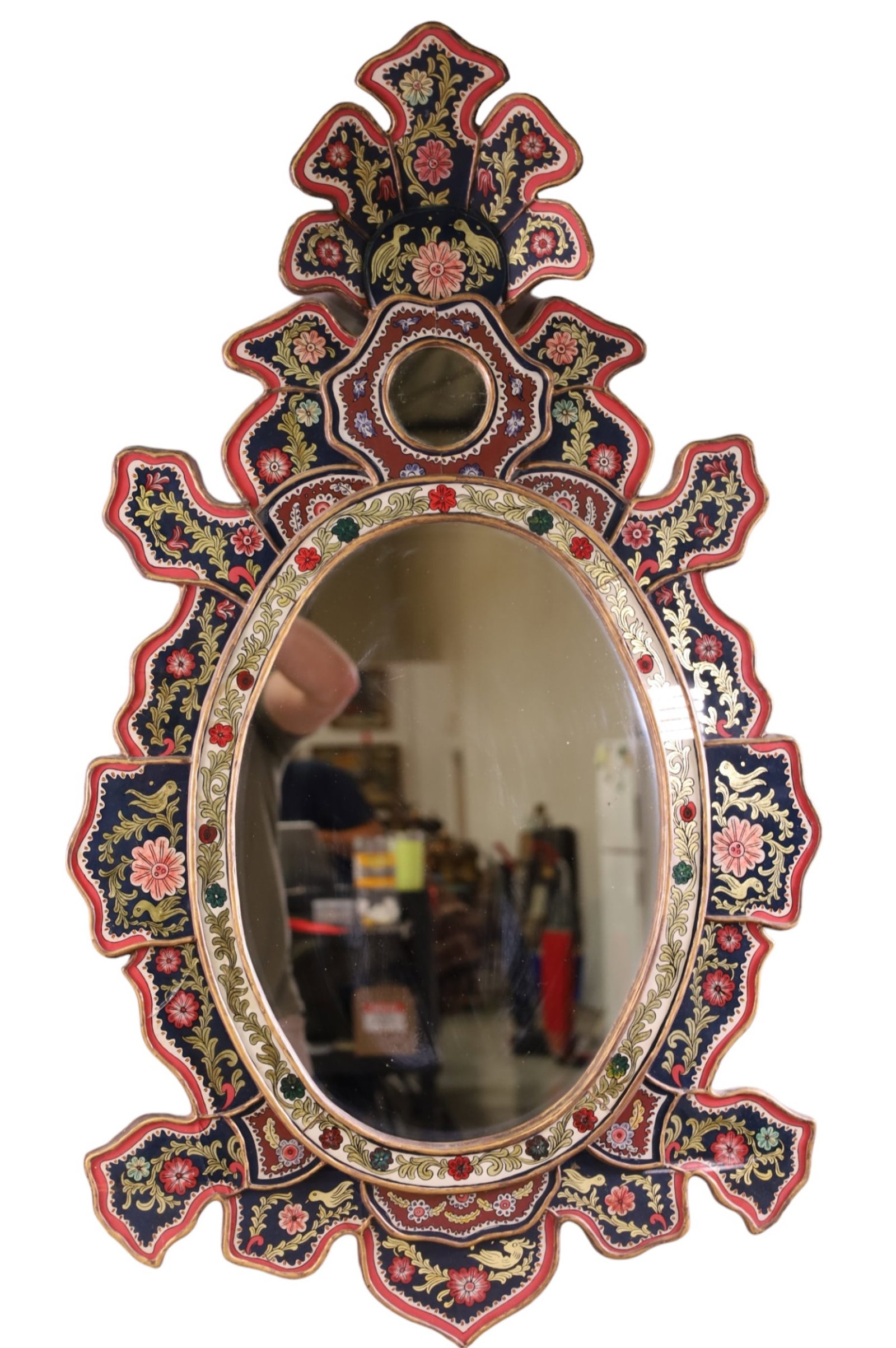 PERUVIAN REVERSE PAINTED WALL MIRROR (1 of 4)