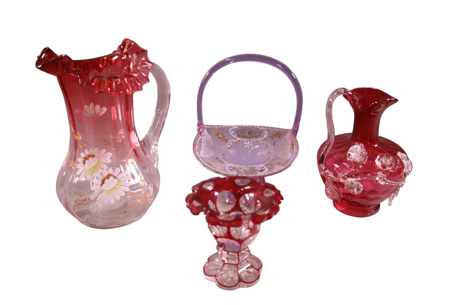 4 PIECES OF VICTORIAN GLASSWARE (1 of 4)