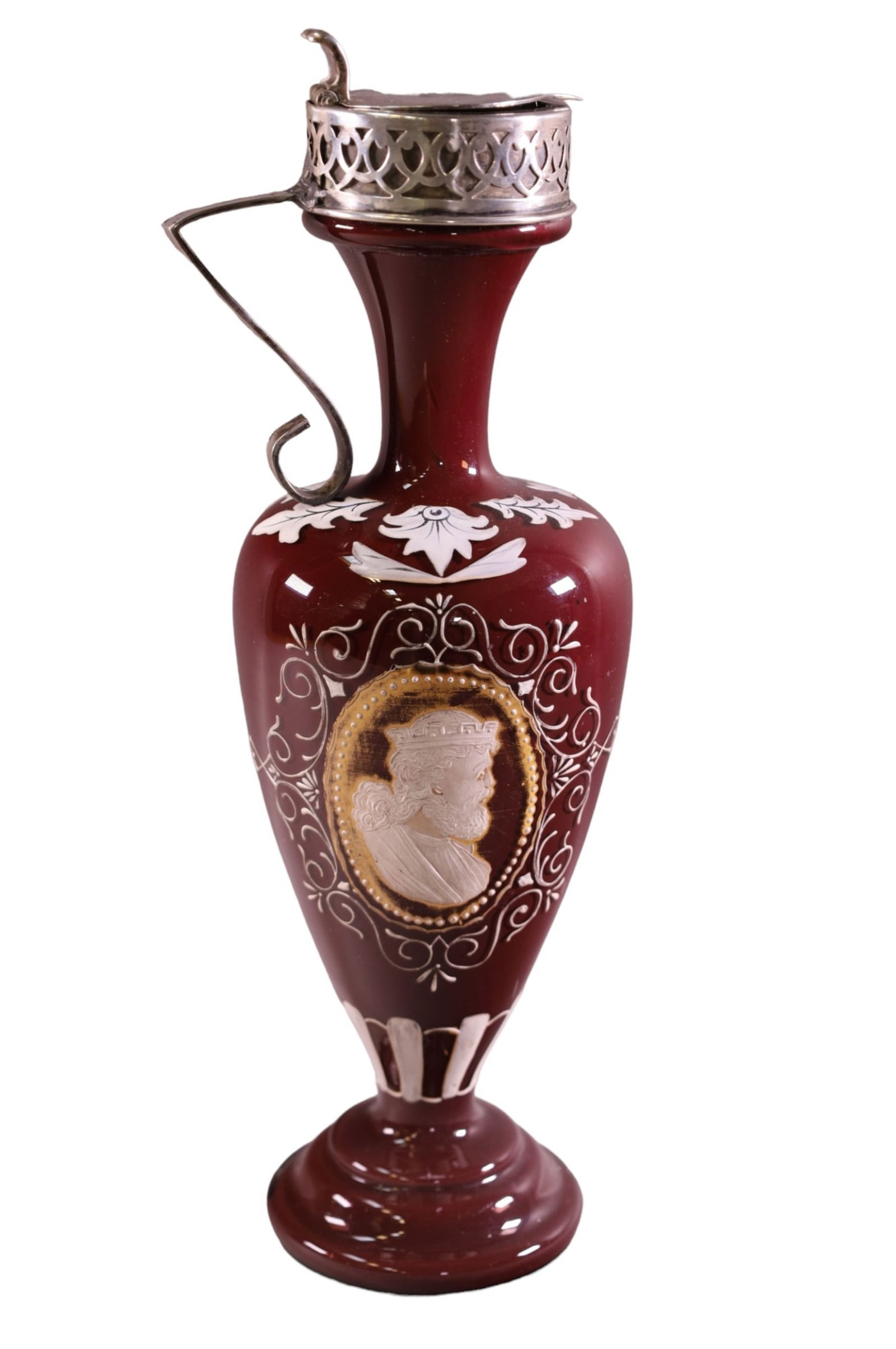 PATE SUR PATE STERLING MOUNTED PITCHER (1 of 4)