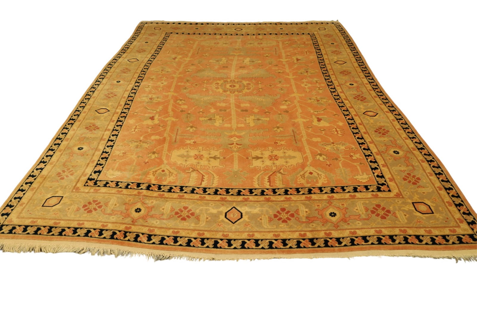 APPROX 12' 1" x 9' HANDMADE OUSHAK WOOL RUG (1 of 4)