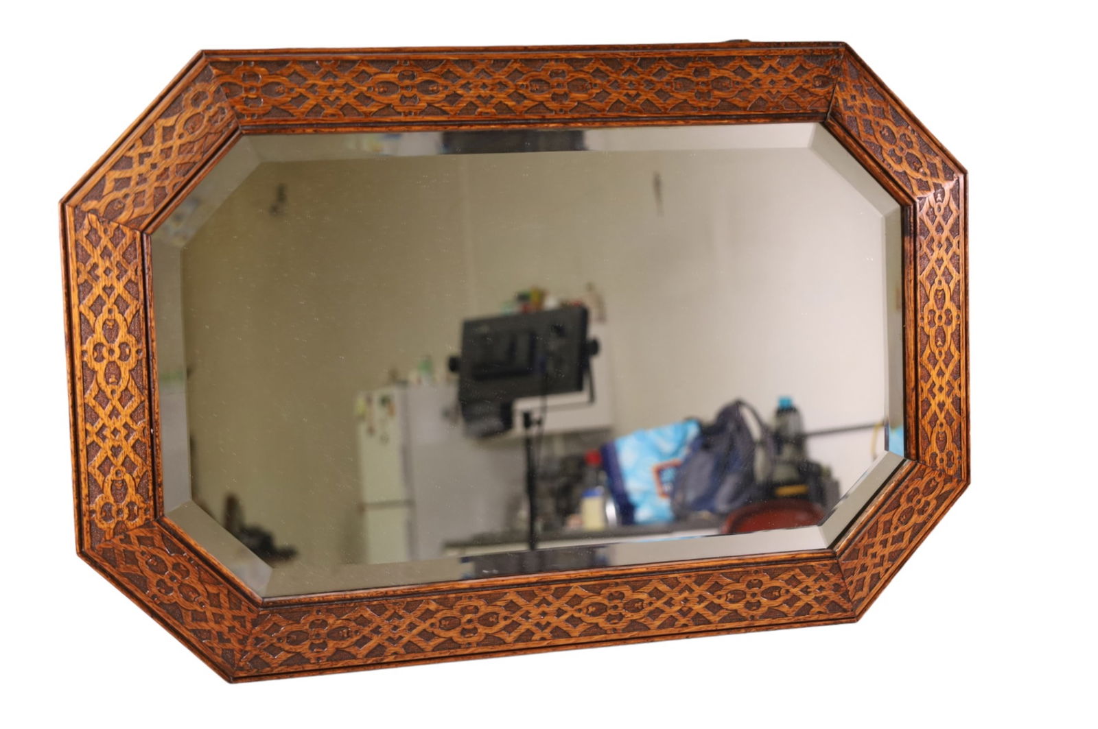 1910'S OAK WALL MIRROR (1 of 2)