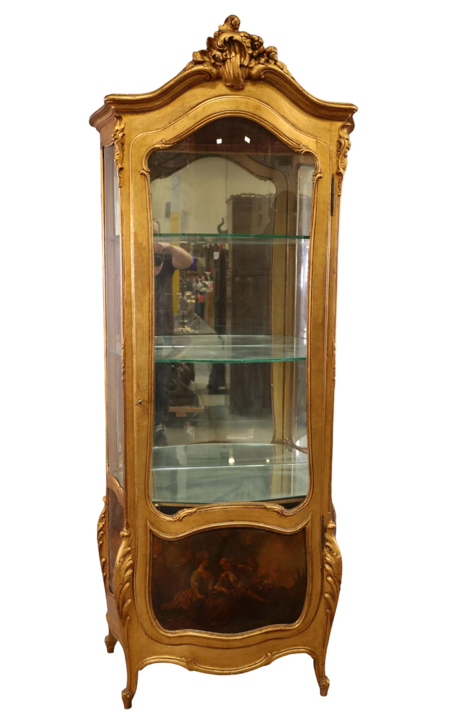 FRENCH VERNIS MARTIN STYLE SINGLE DOOR CURIO (1 of 6)