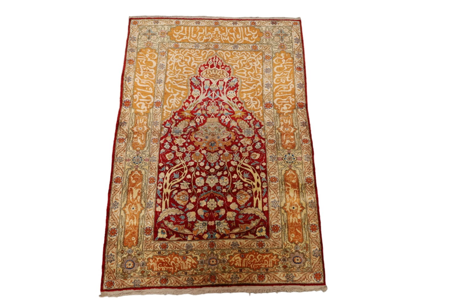 APPROX 4' 8" x 3' 2" HANDMADE KAYSERI SILK RUG (1 of 10)