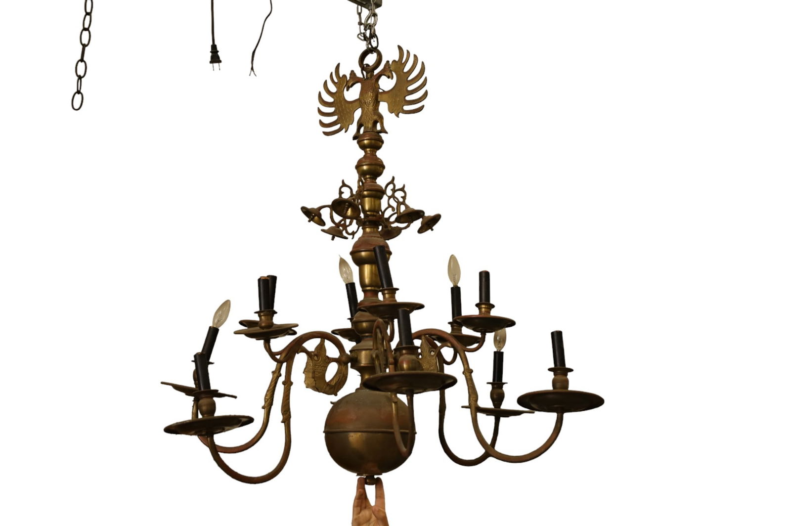 LARGE BRASS CHANDELIER (1 of 5)