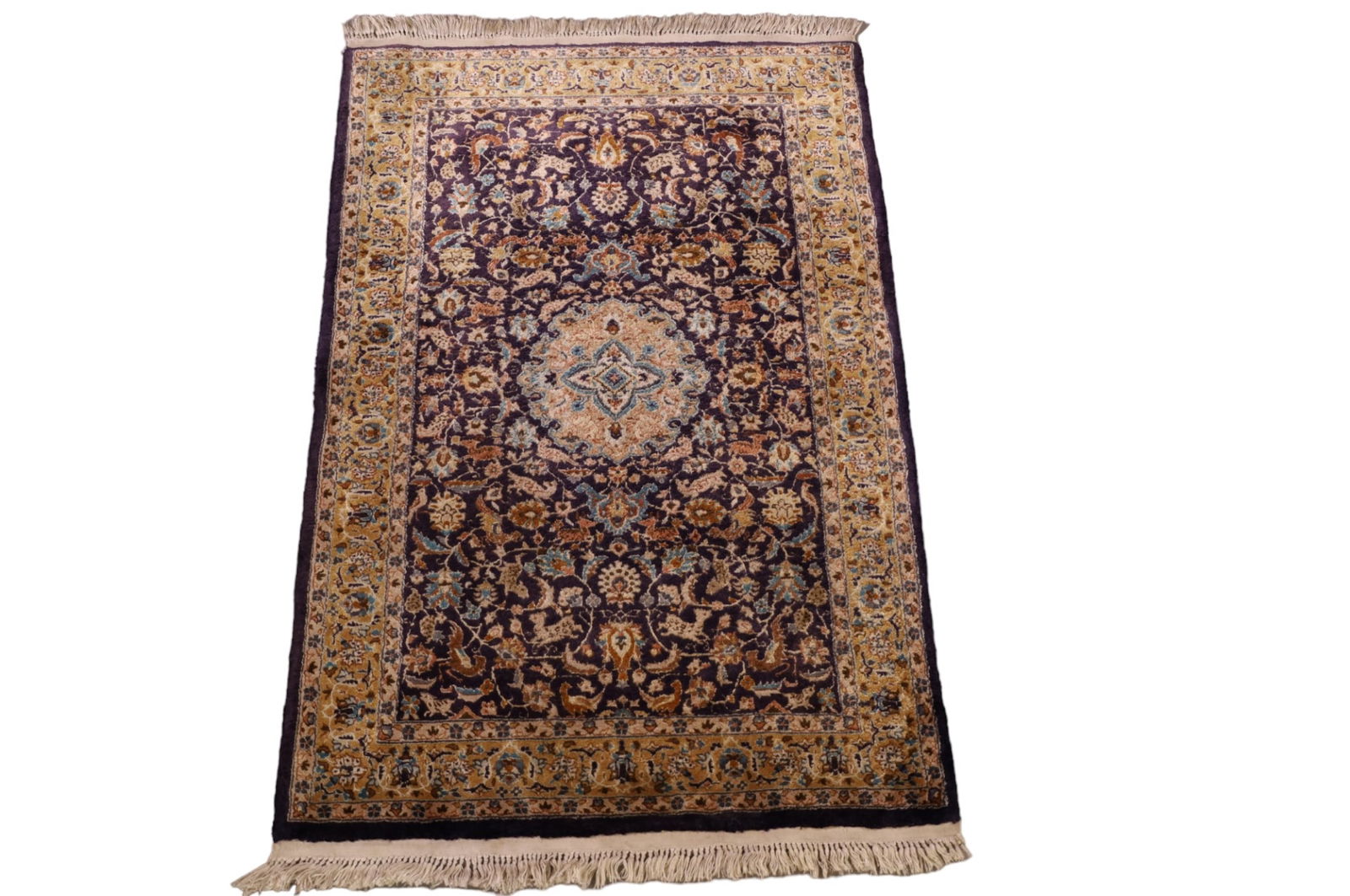 APPROX 3' x 2' HANDMADE SILK RUG (1 of 5)