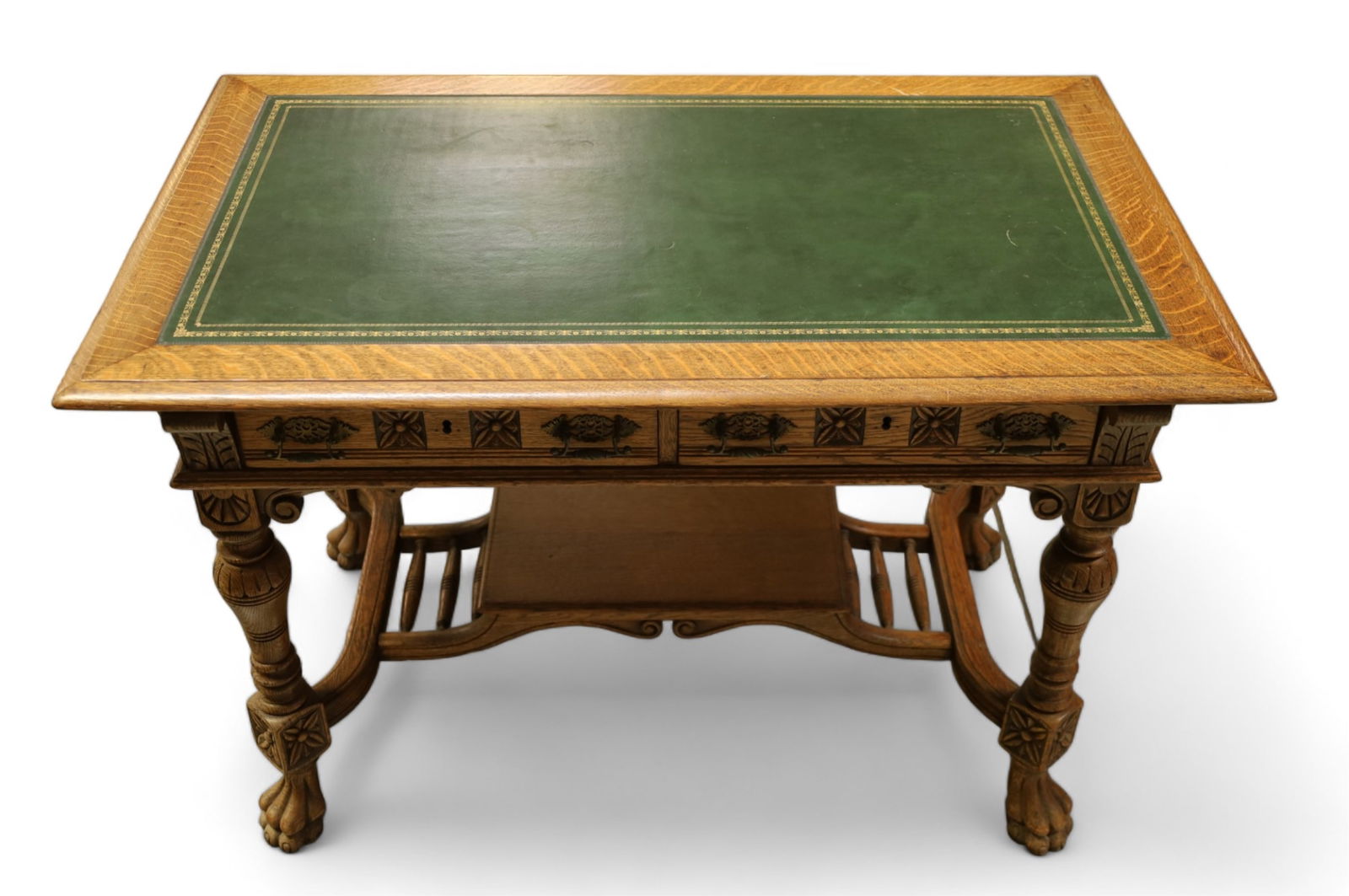 FANCY VICTORIAN AMERICAN OAK DESK (1 of 4)