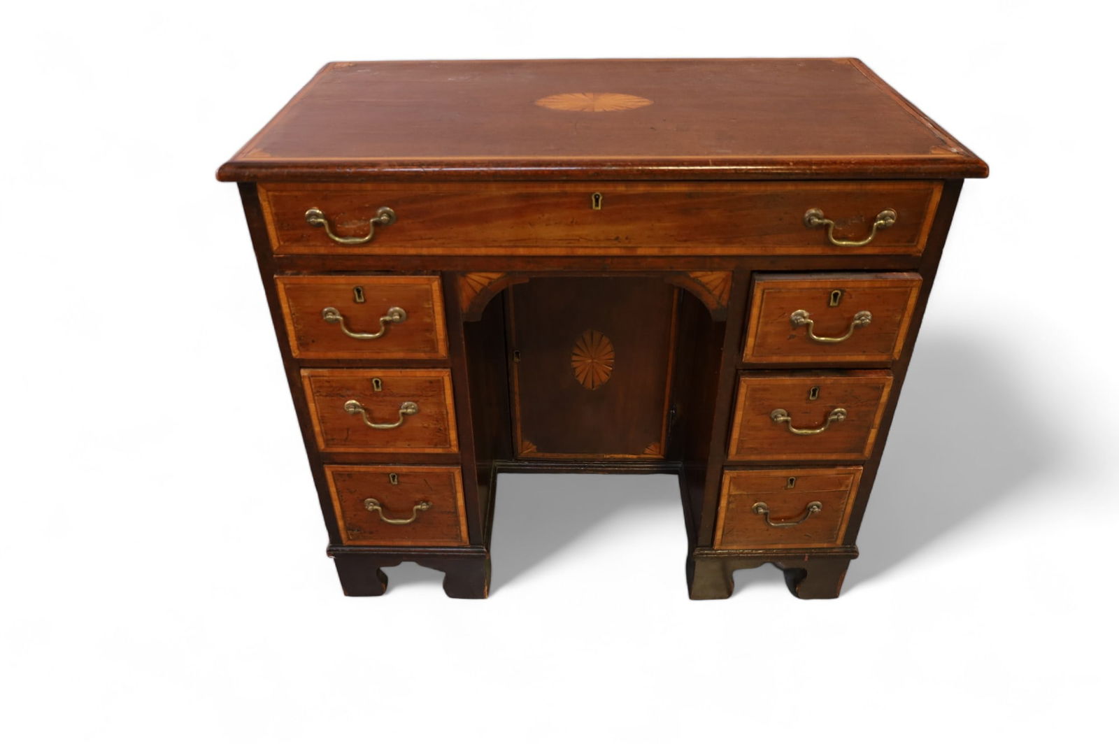 ANTIQUE ENGLISH KNEEHOLE DRESSING TABLE (1 of 6)