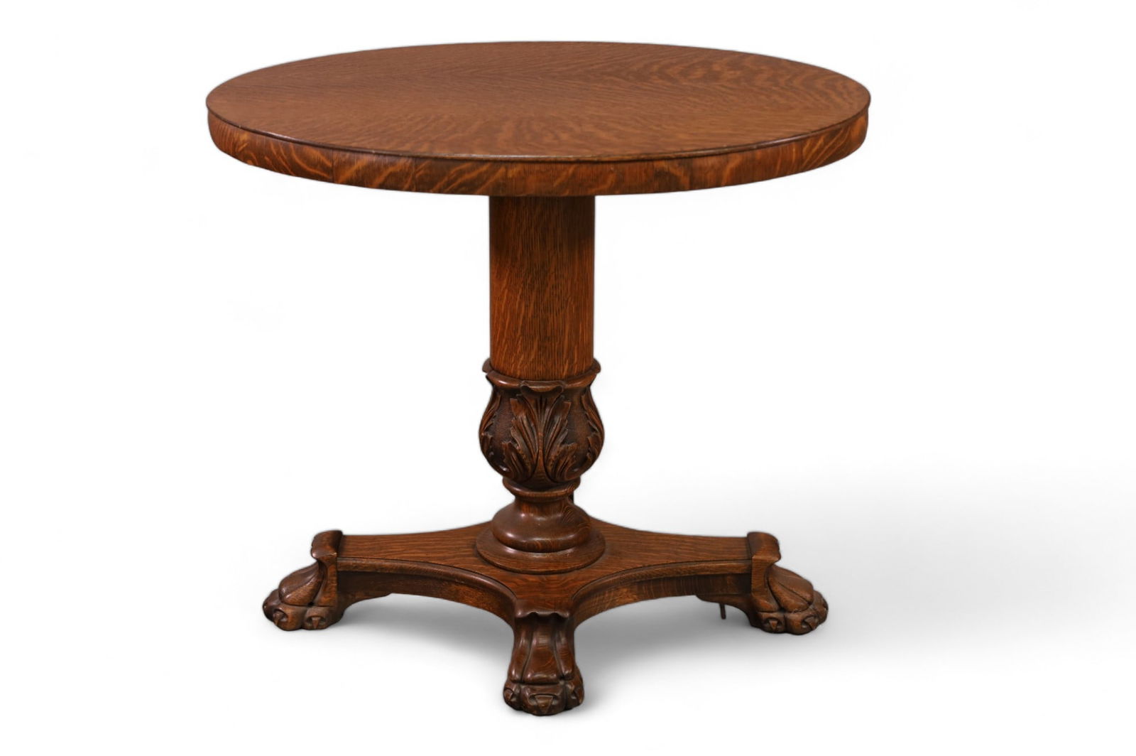 AMERICAN AM. OAK OVAL LAMP TABLE (1 of 3)