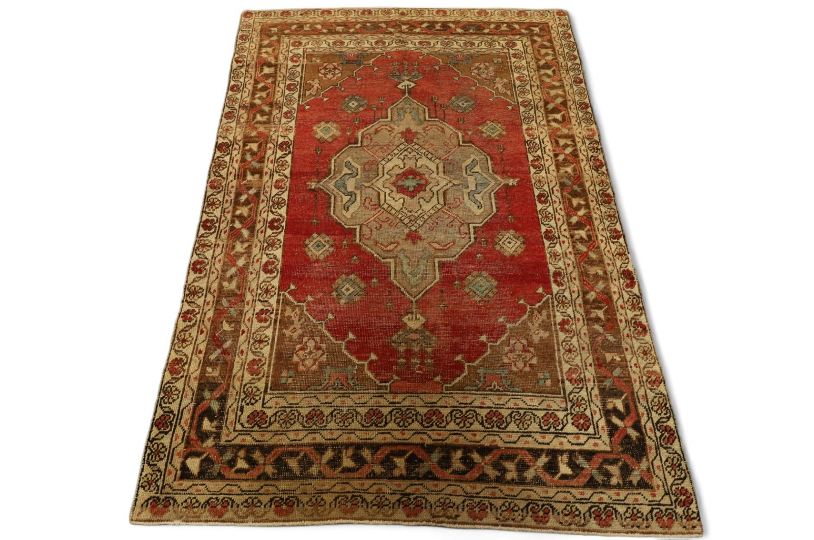 APPROX 3' 11" x 6' 1" HANDMADE WOOL RUG (1 of 4)