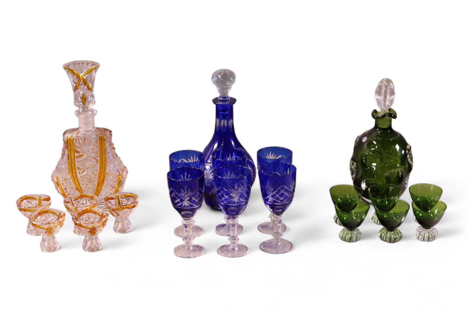 3 GLASS LIQUOR SETS (1 of 4)