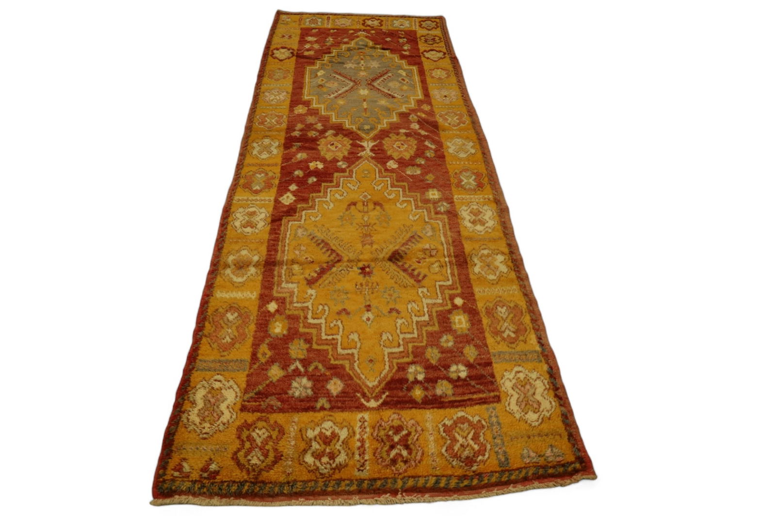 APPROX 10' 2" x 3' 6" HANDMADE WOOL RUNNER RUG (1 of 4)