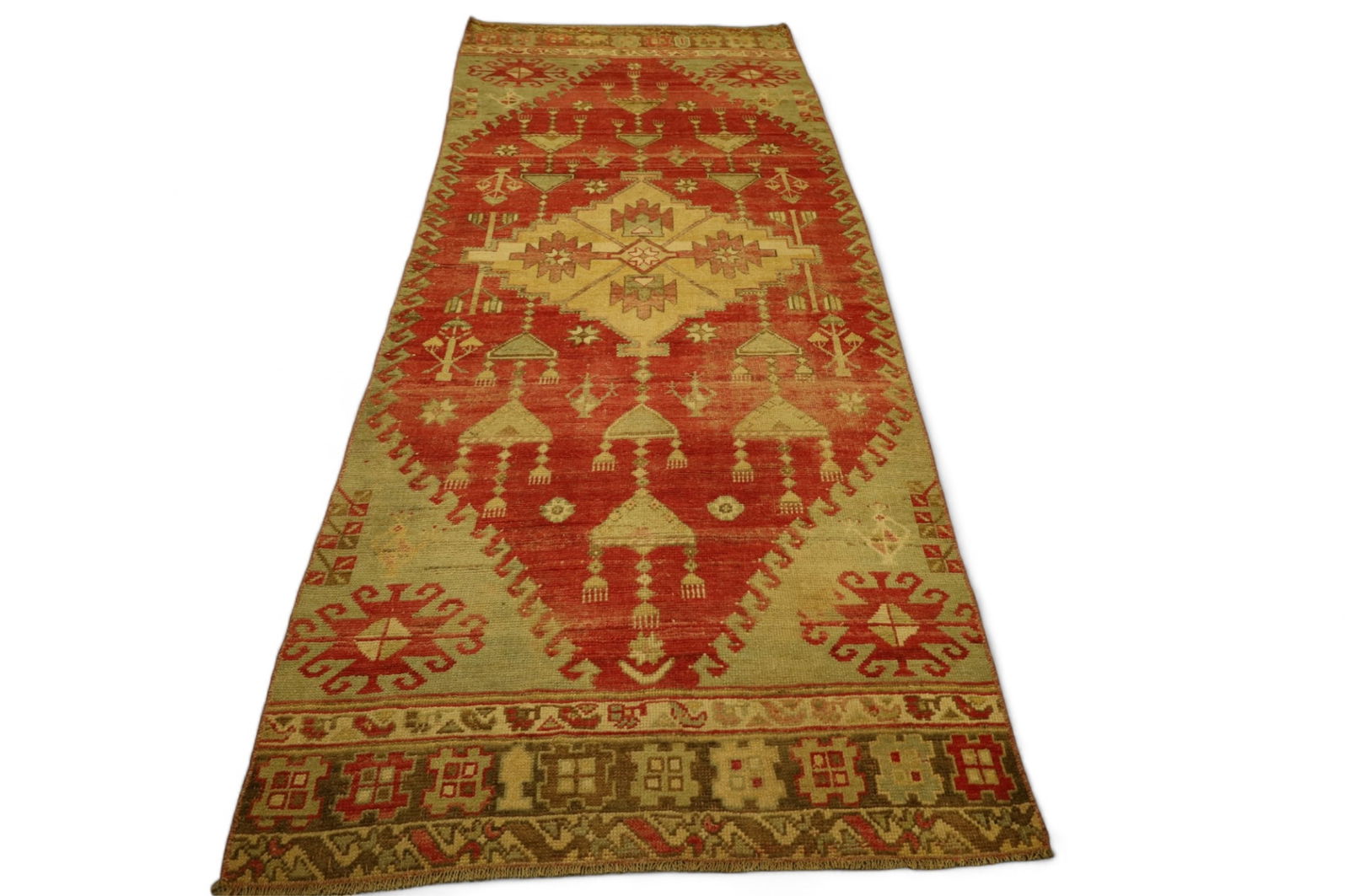 APPROX 10' 6" x 3' 8" HANDMADE WOOL RUNNER RUG (1 of 4)