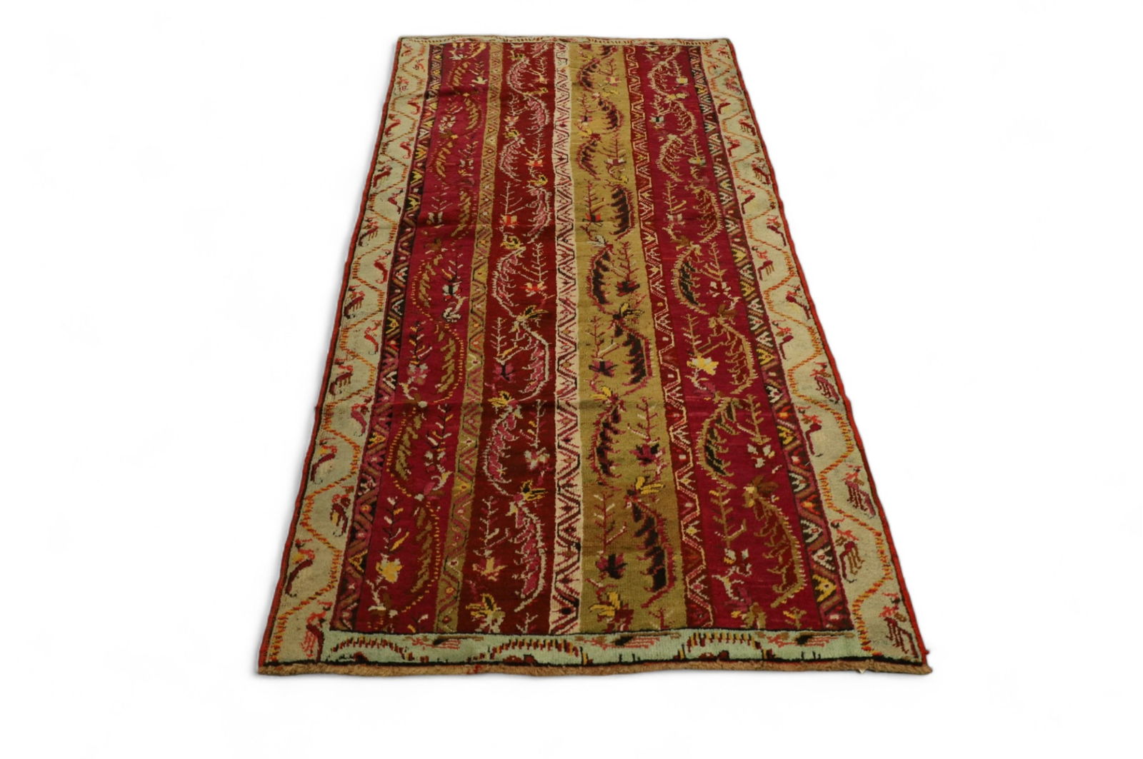 APPROX 3' 5" x 7' 2" HANDMADE WOOL RUG (1 of 3)