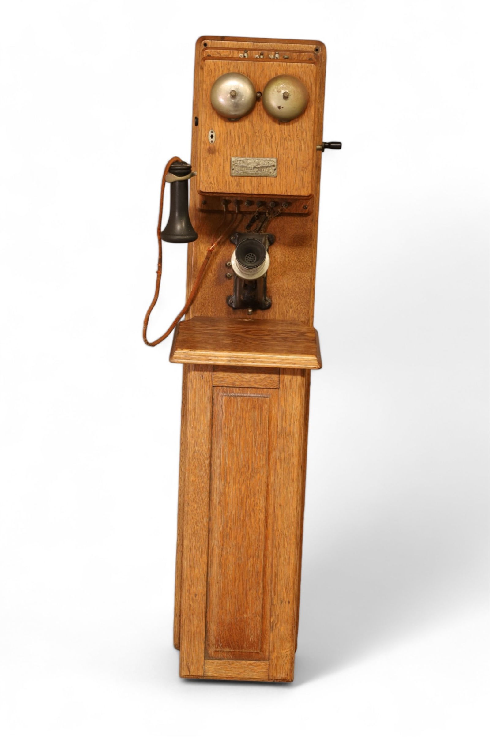 ANTIQUE OAK WALL PHONE (1 of 3)