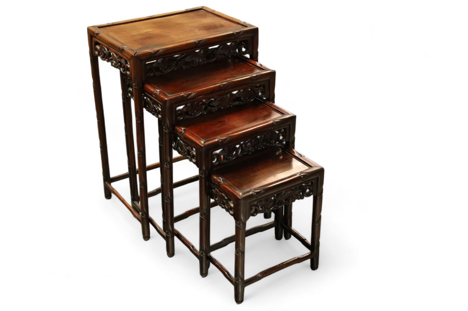 SET OF 4 CHINESE HARDWOOD NESTING TABLES (1 of 4)