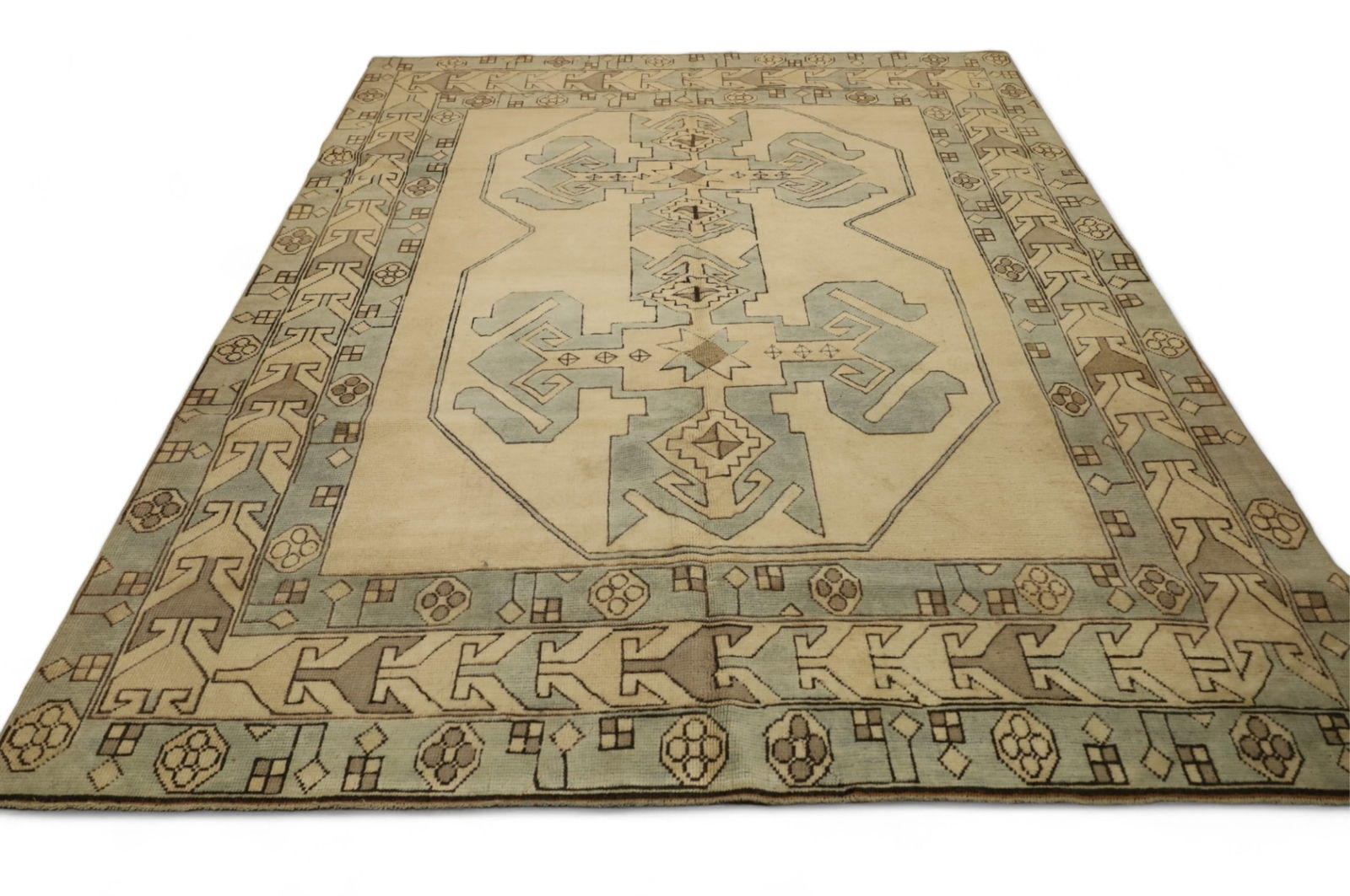 APPROX 9' 6" x 7' 1"  HANDMADE WOOL RUG (1 of 4)