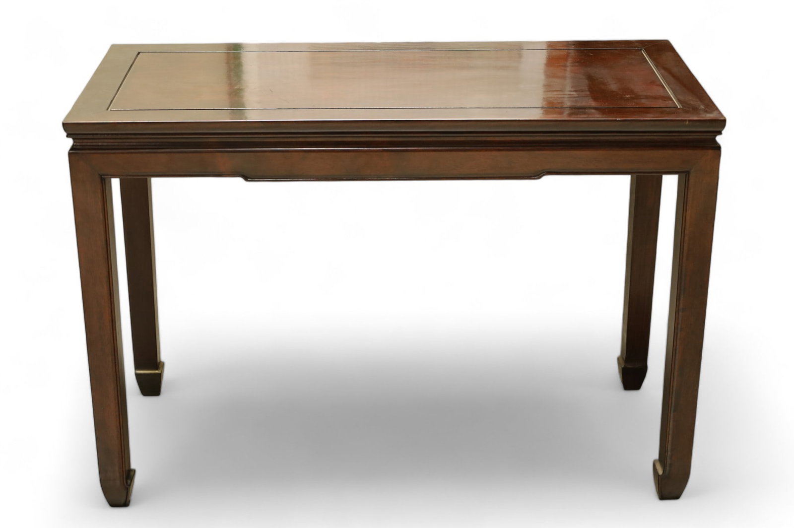 CHINESE HARDWOOD ALTAR TABLE: CHINESE HARDWOOD ALTAR TABLE. 42" L x 20" D x 29" H. THIS ITEM EXCEEDS SIZE LIMITATIONS FOR IN HOUSE SHIPPING.