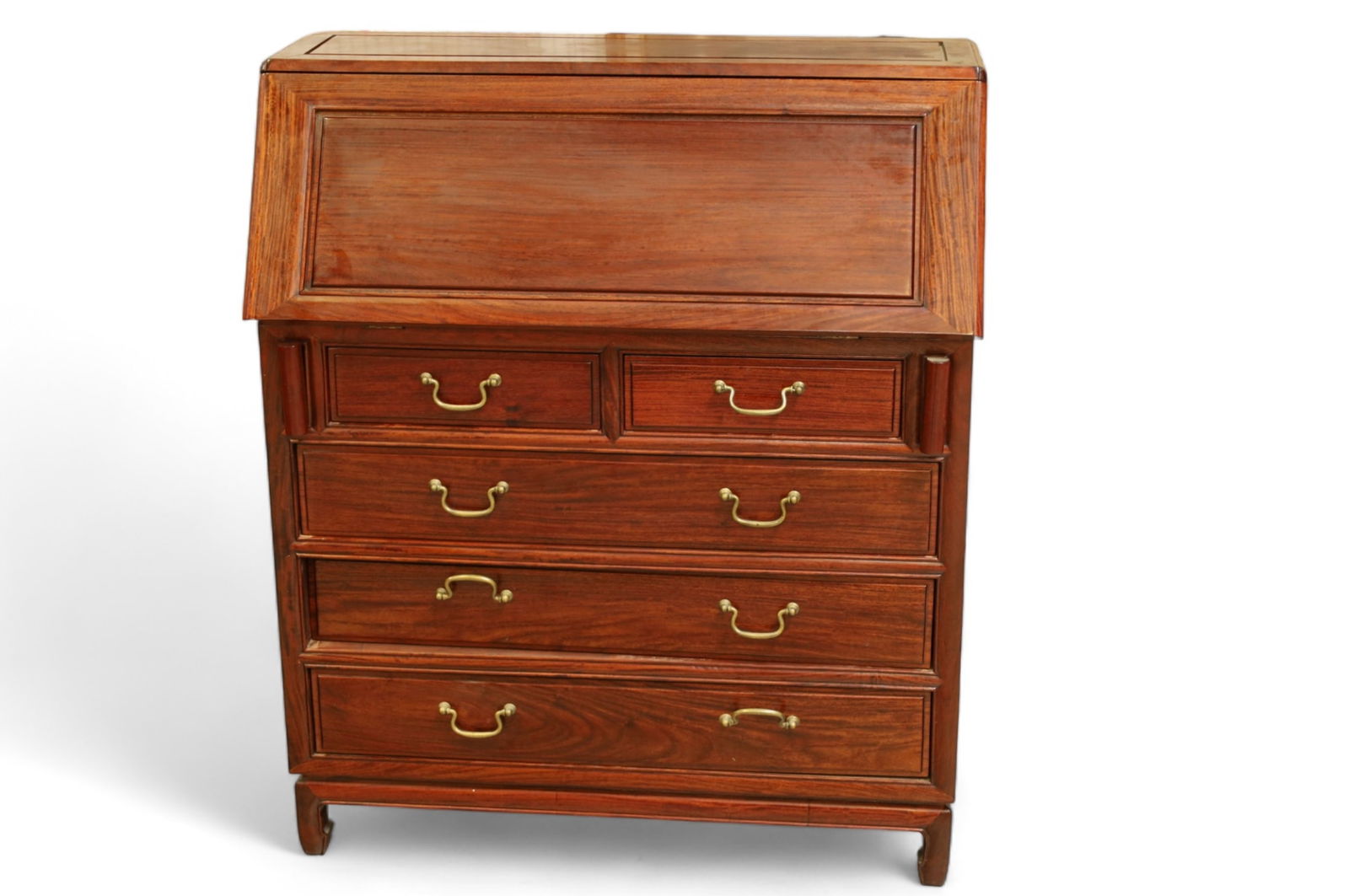 CHINESE HARDWOOD DROP FRONT DESK (1 of 3)