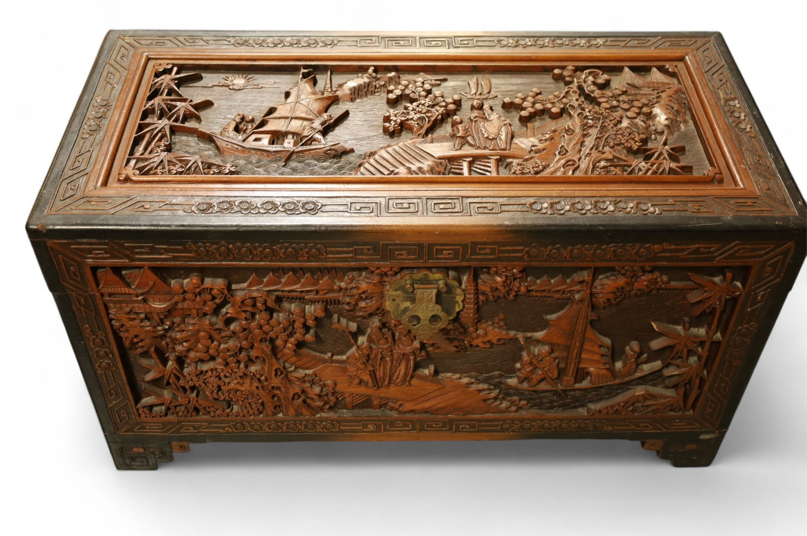 HIGHLY CARVED CHINESE CAMPHOR CHEST (1 of 3)