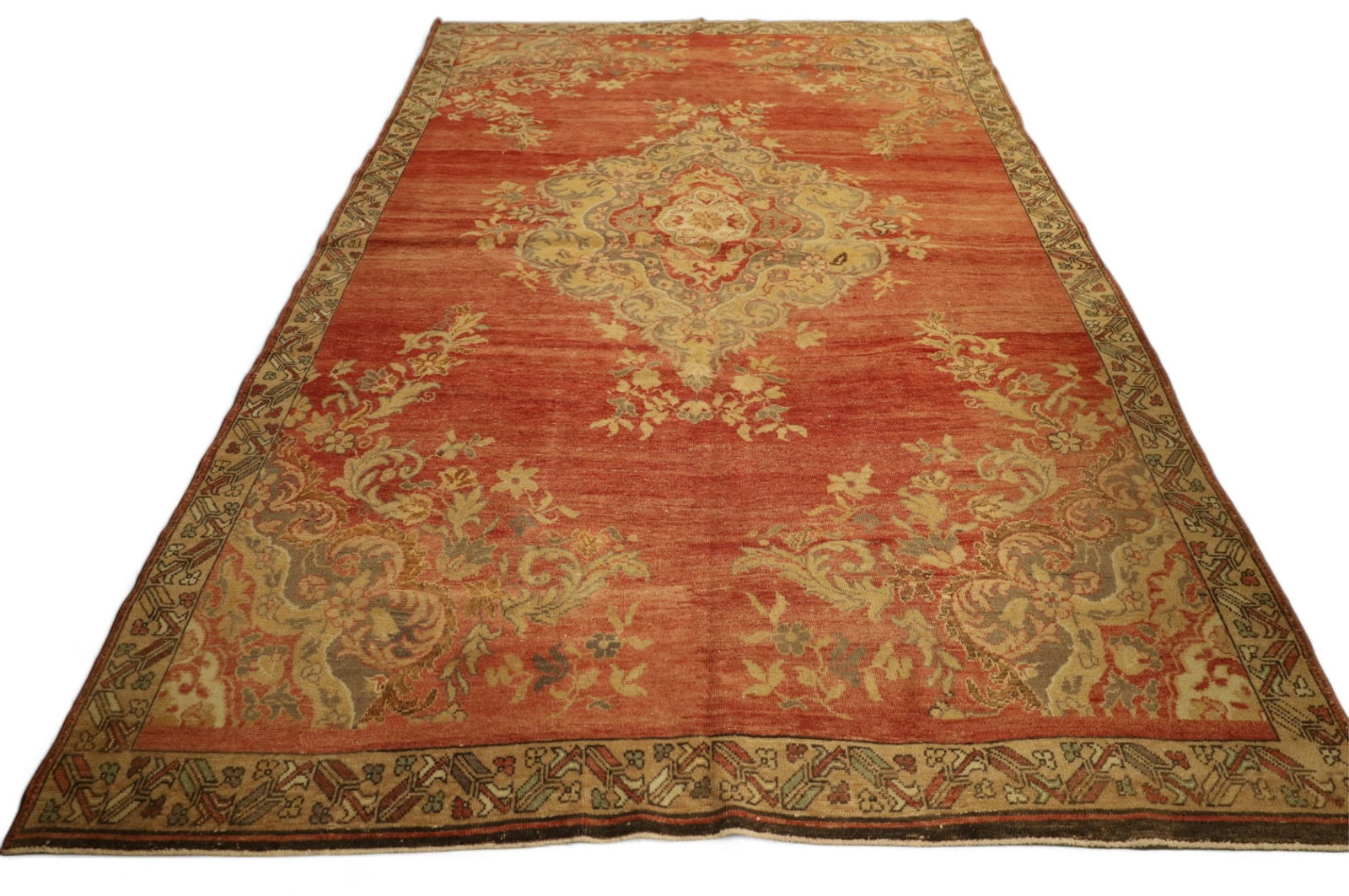 APPROX 10' 11" x 6' 8" HANDMADE WOOL RUG (1 of 5)