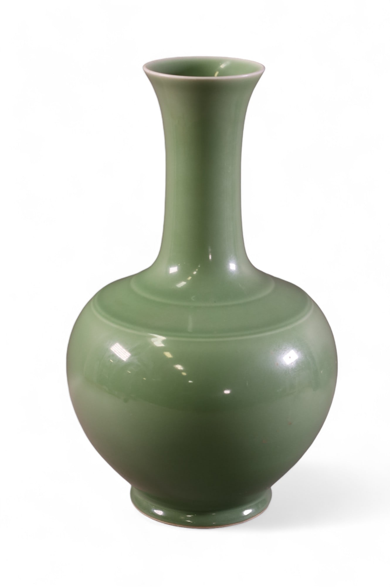 LARGE GREEN CELADON PORCELAIN VASE (1 of 3)