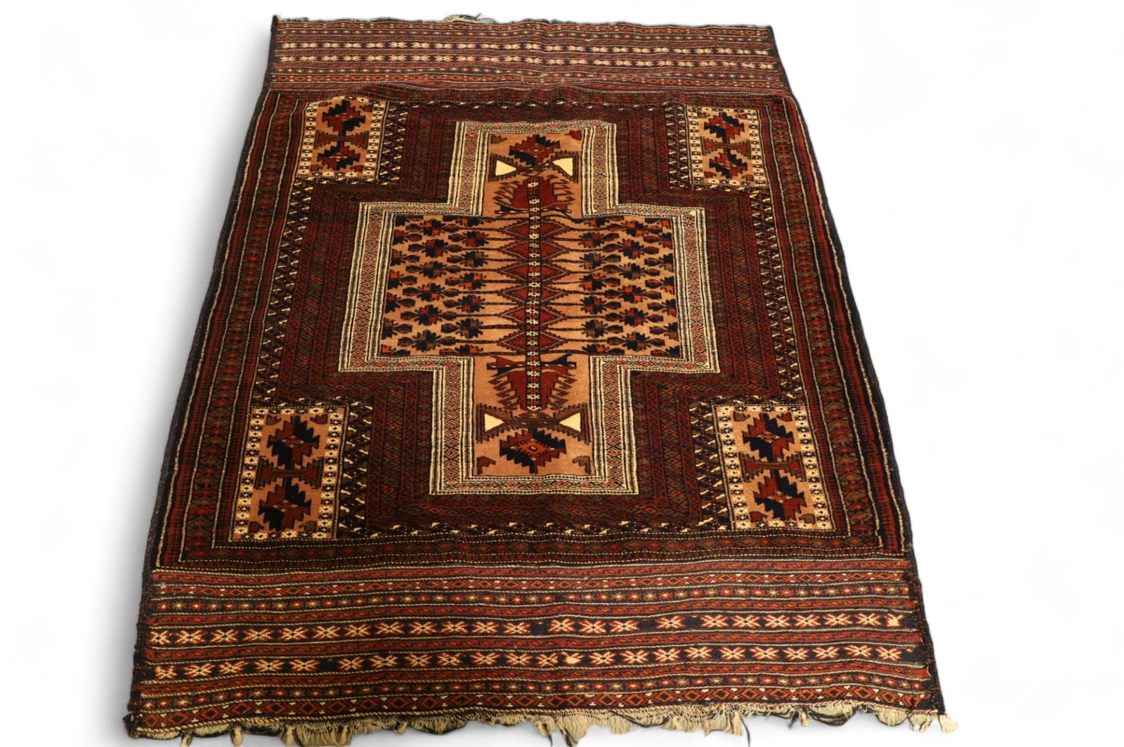 APPROX 3' 8" x 5' 2" HANDMADE WOOL RUG (1 of 5)