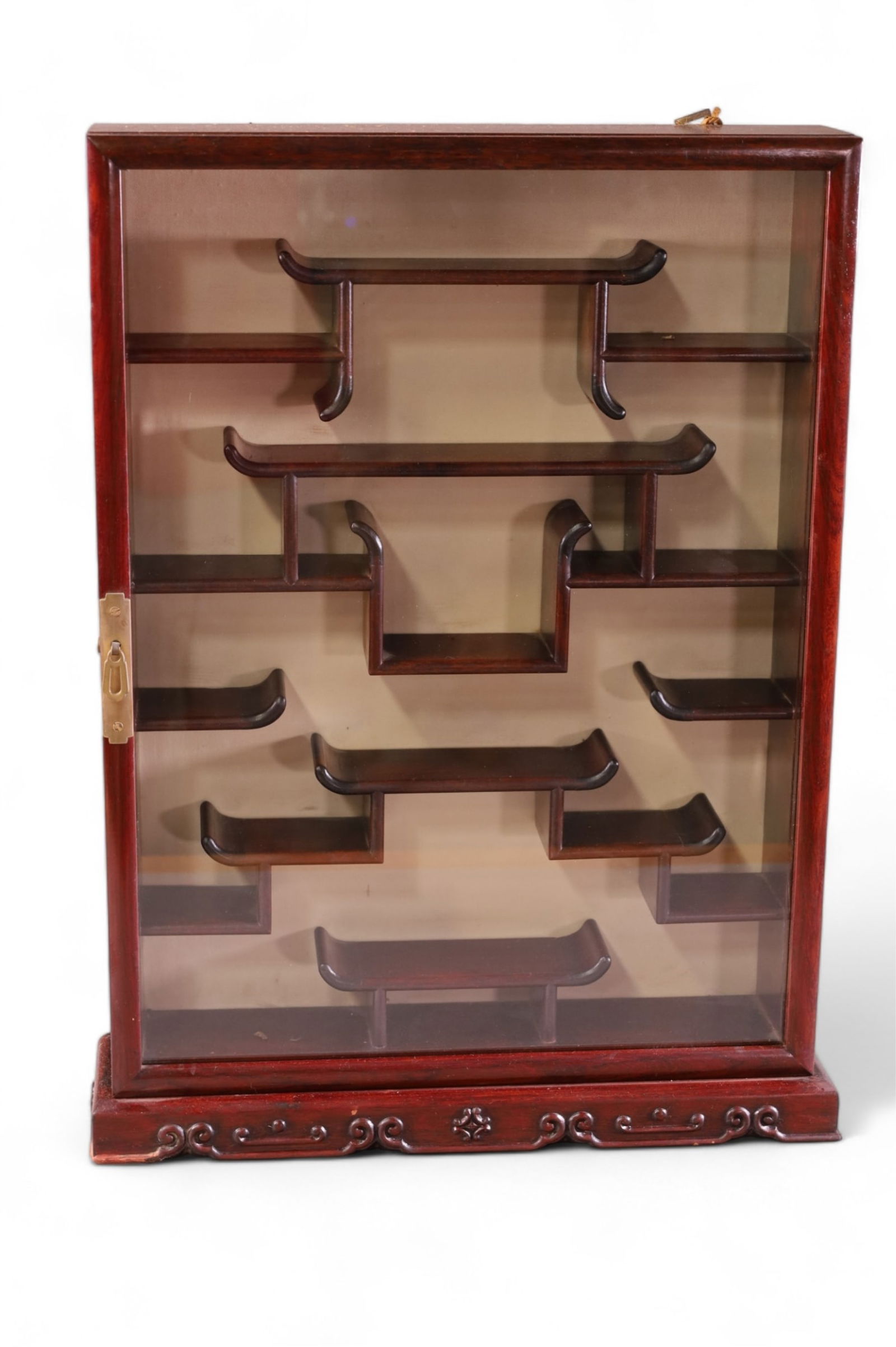 CHINESE TABLE TOP 1 DOOR CURIO CABINET (1 of 2)