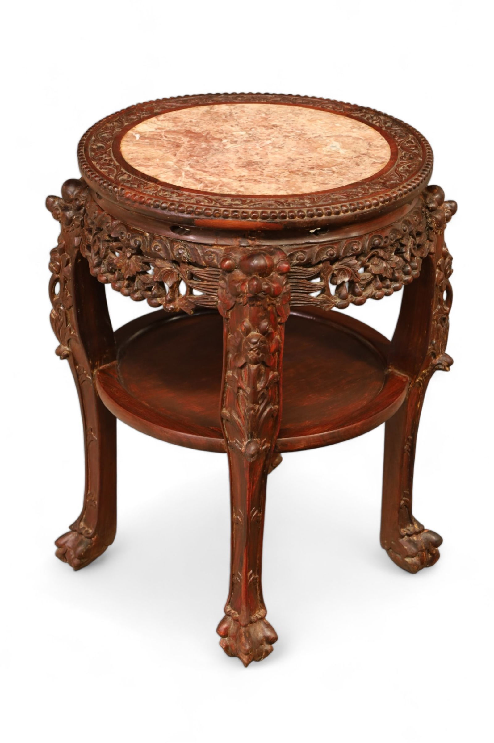ANTIQUE HIGHLY CARVED CHINESE SIDE TABLE (1 of 3)