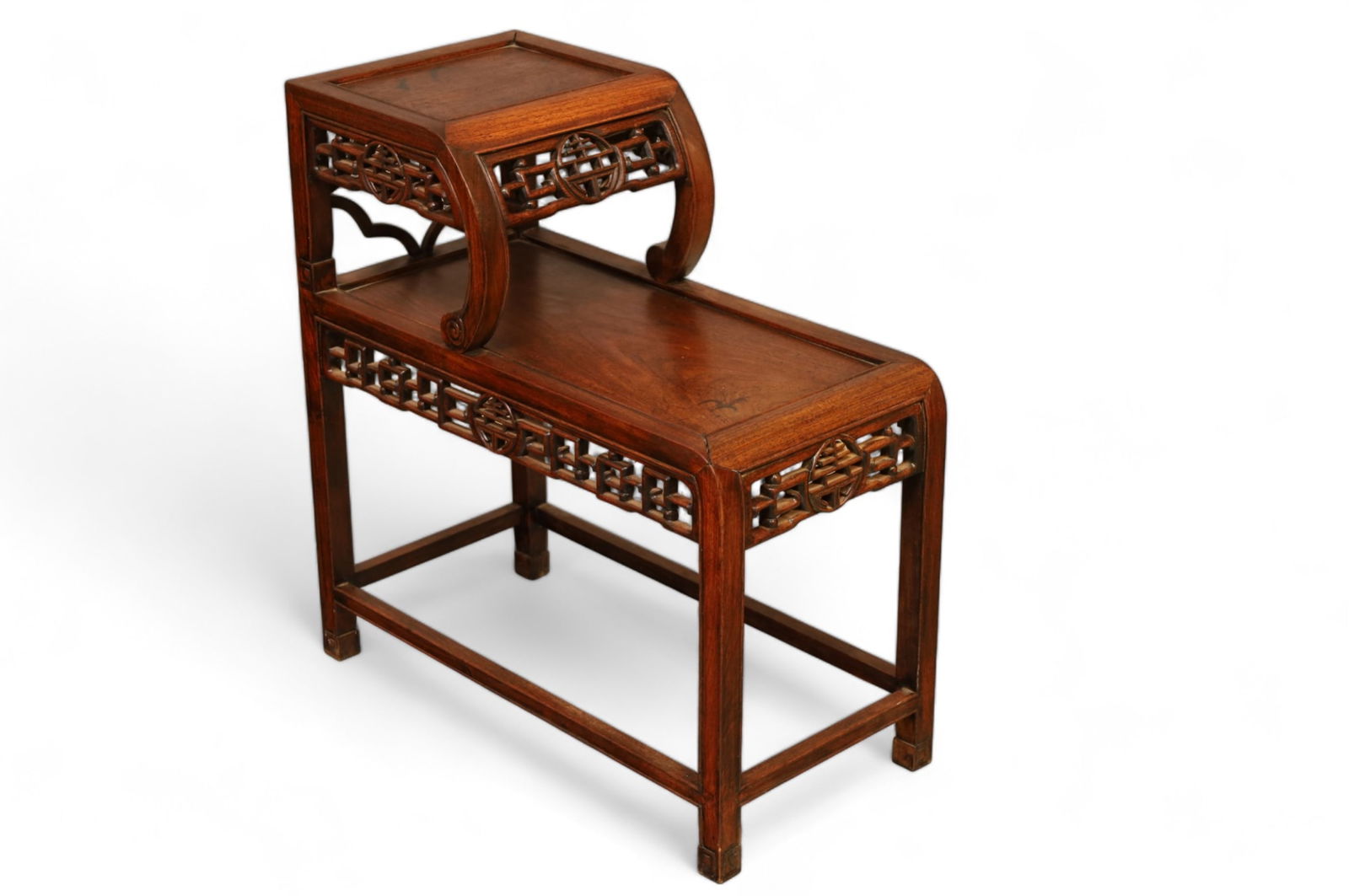 CHINESE HARDWOOD STEP BACK TABLE (1 of 3)