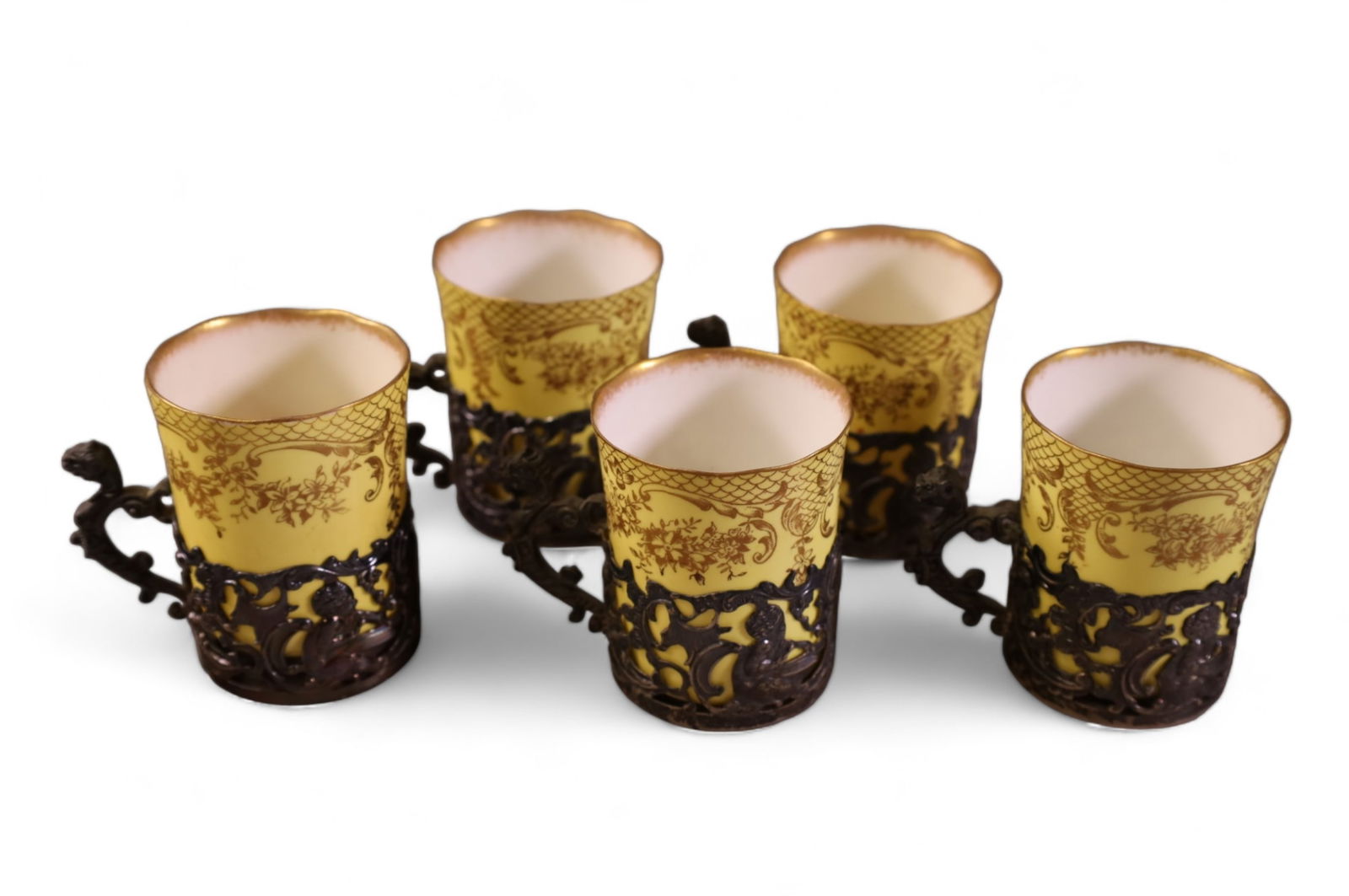 5 STERLING CUP HOLDERS WITH CUPS (1 of 4)